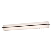 Apex 38" LED Overbed Wall Light, Linen White/Espresso Finish - Bees Lighting