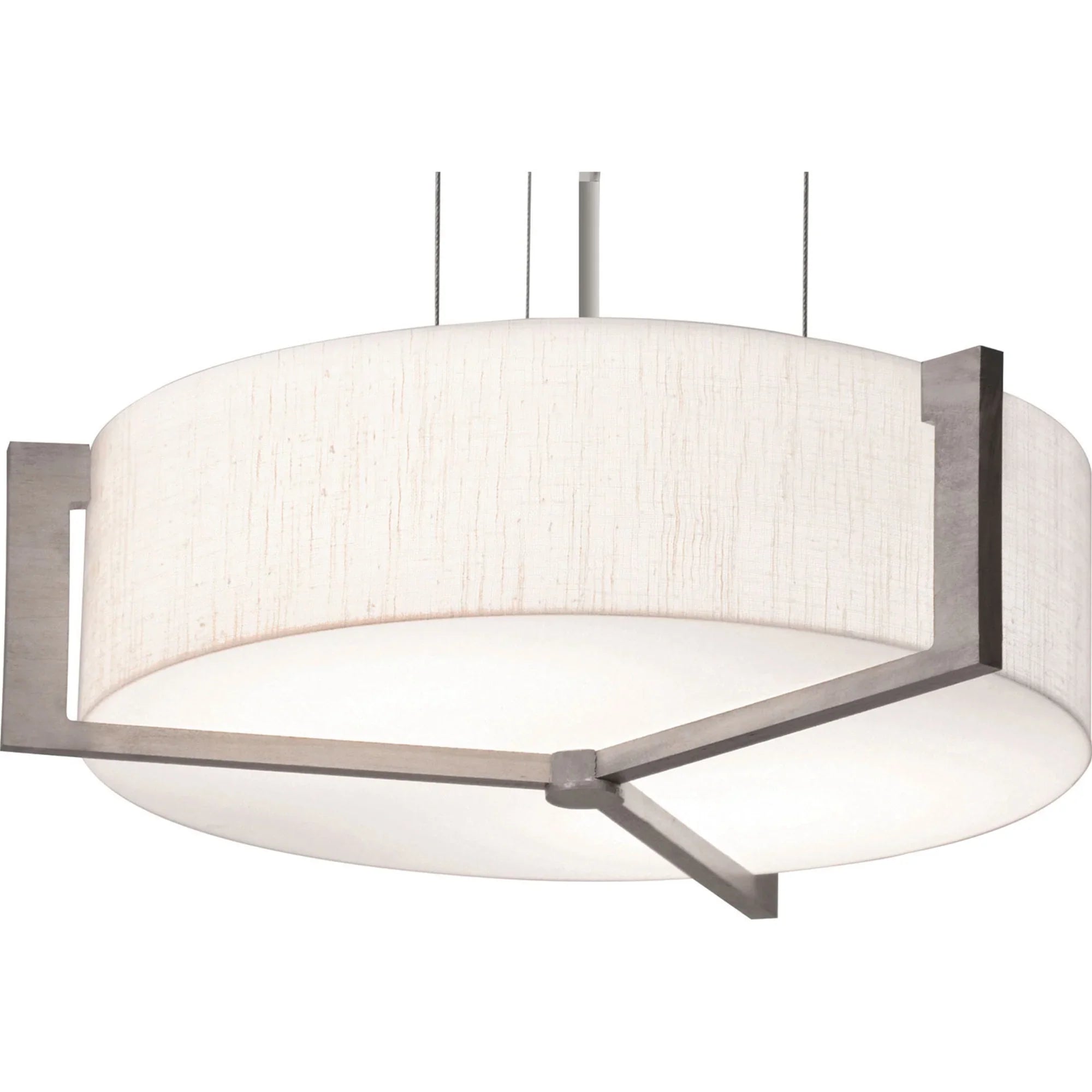Apex 17" LED Pendant, Linen White & Weathered Grey - Bees Lighting