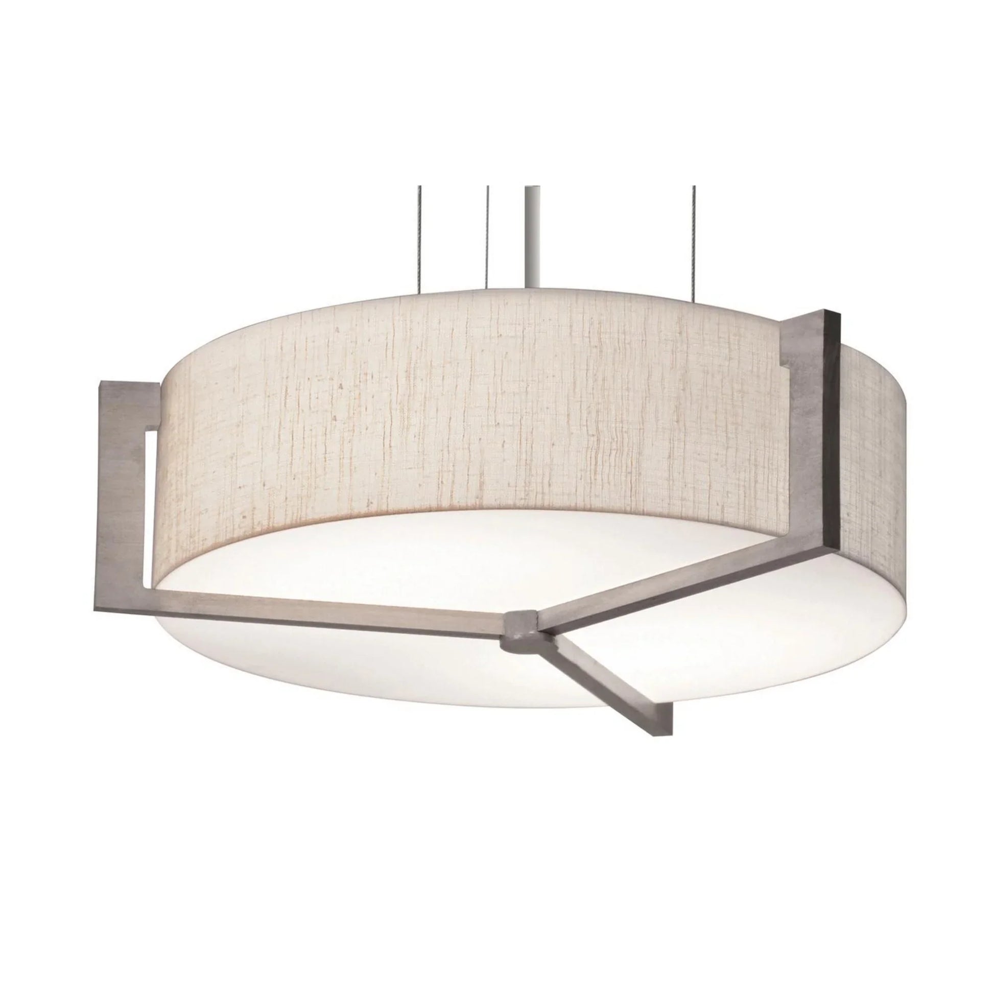 Apex 21" LED Pendant, Jute & Weathered Grey Shade - Bees Lighting