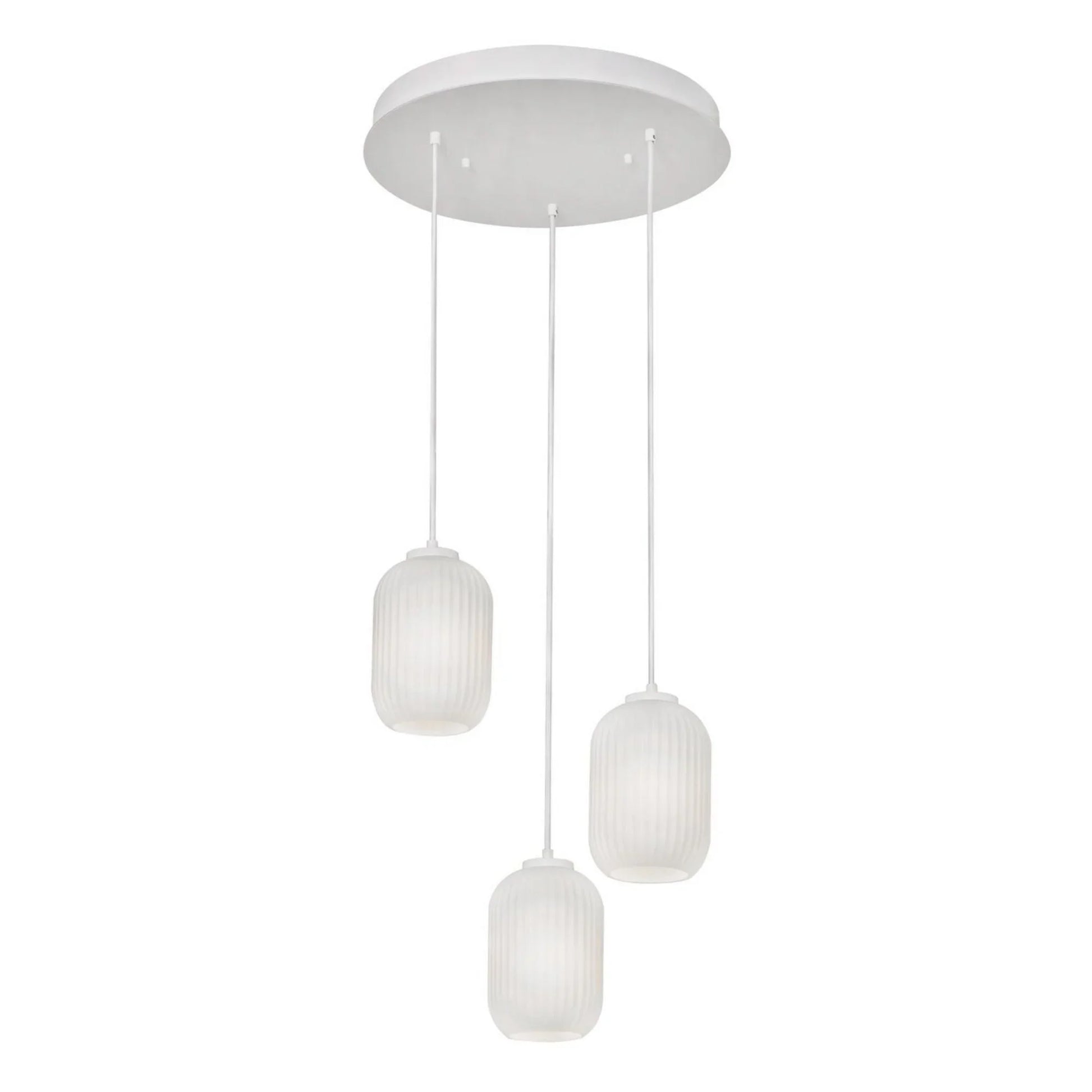 Callie 18" 3-Light Multi-Port Pendant, White Finish - Bees Lighting