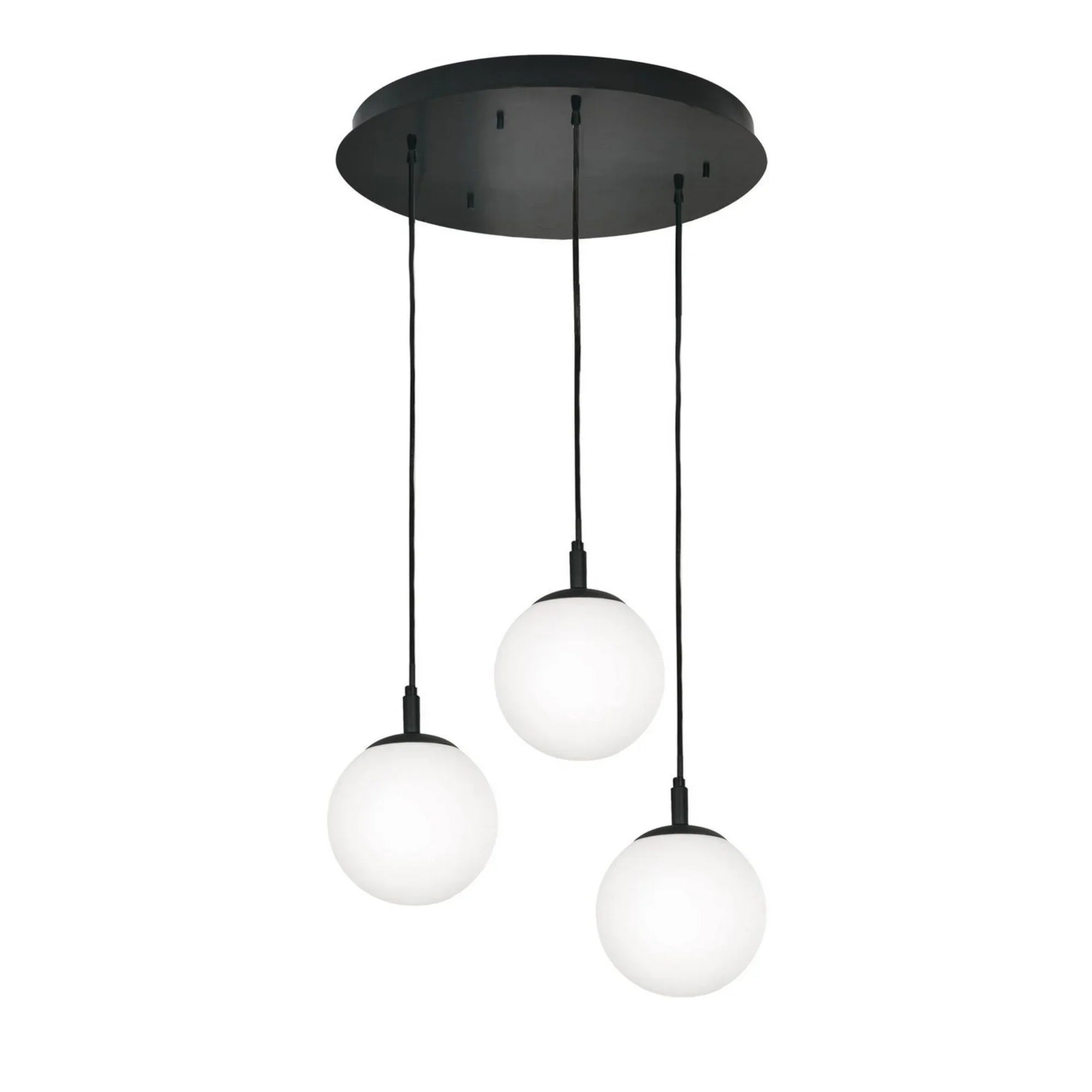 Loretto 18" 3-Light Multi-Port Pendant, Black Finish - Bees Lighting