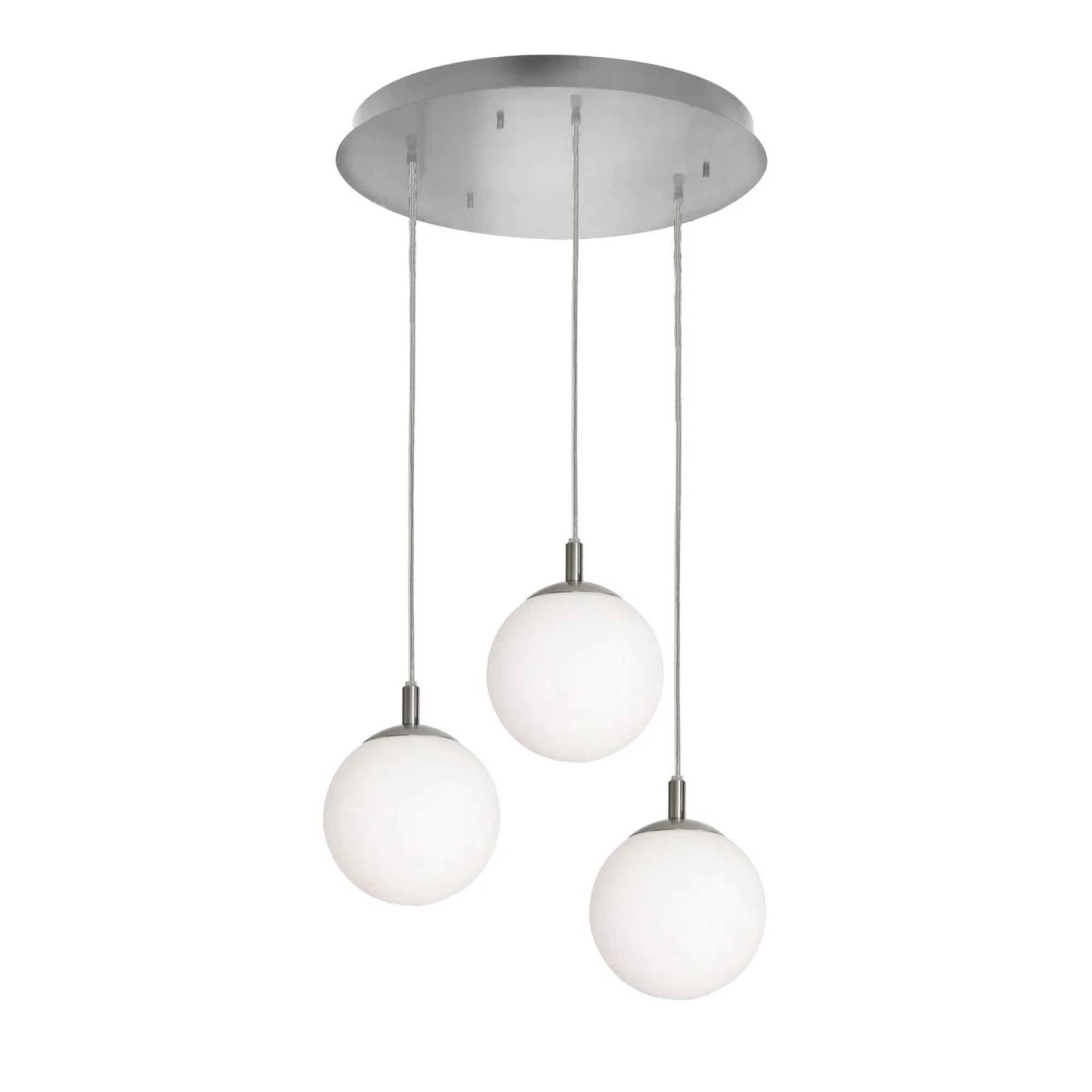 Loretto 18" 3-Light Multi-Port Pendant, Satin Nickel Finish - Bees Lighting