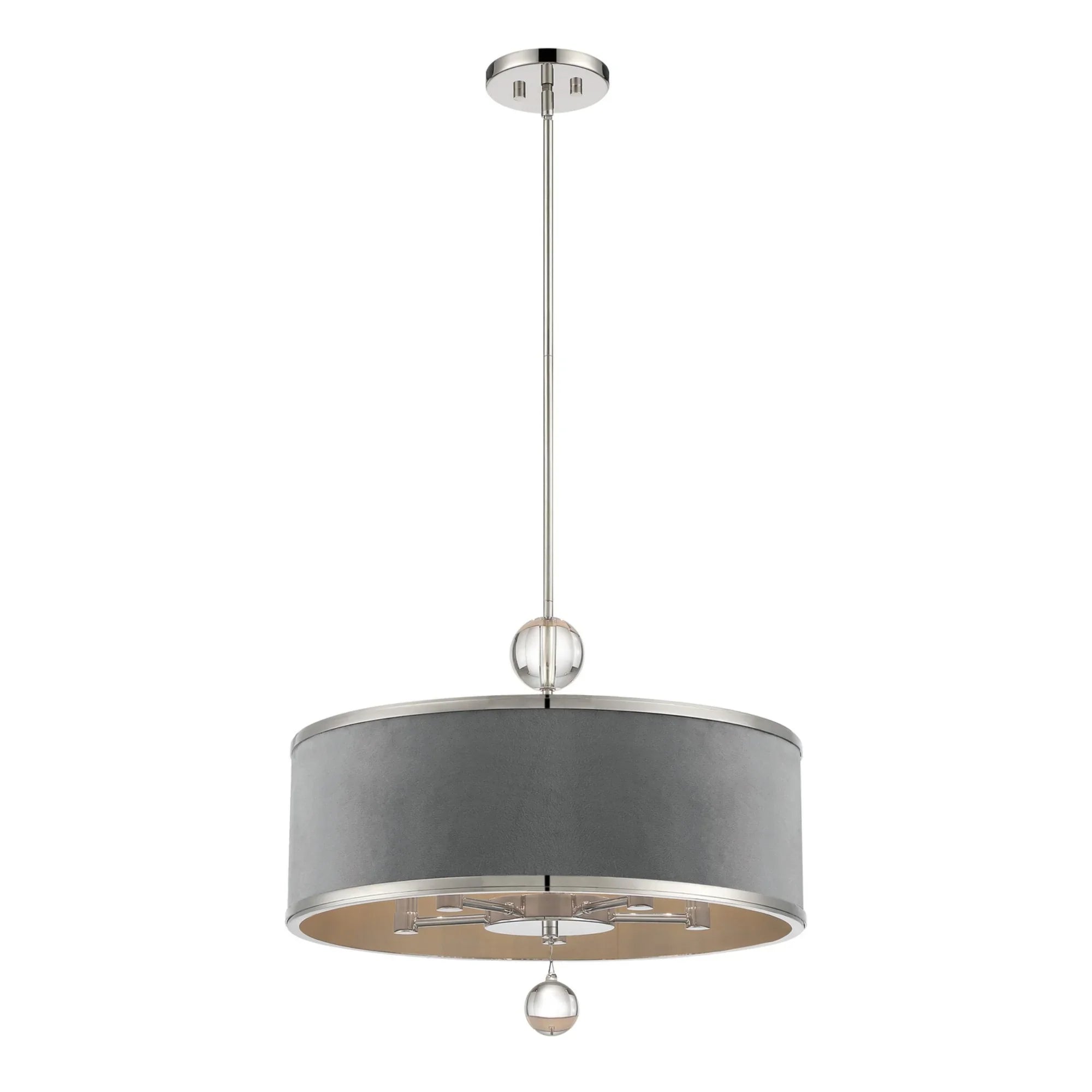 Luxour 20" 5-Light Pendant, Polished Nickel Finish - Bees Lighting