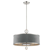 Luxour 24" 6-Light Pendant, Polished Nickel Finish - Bees Lighting
