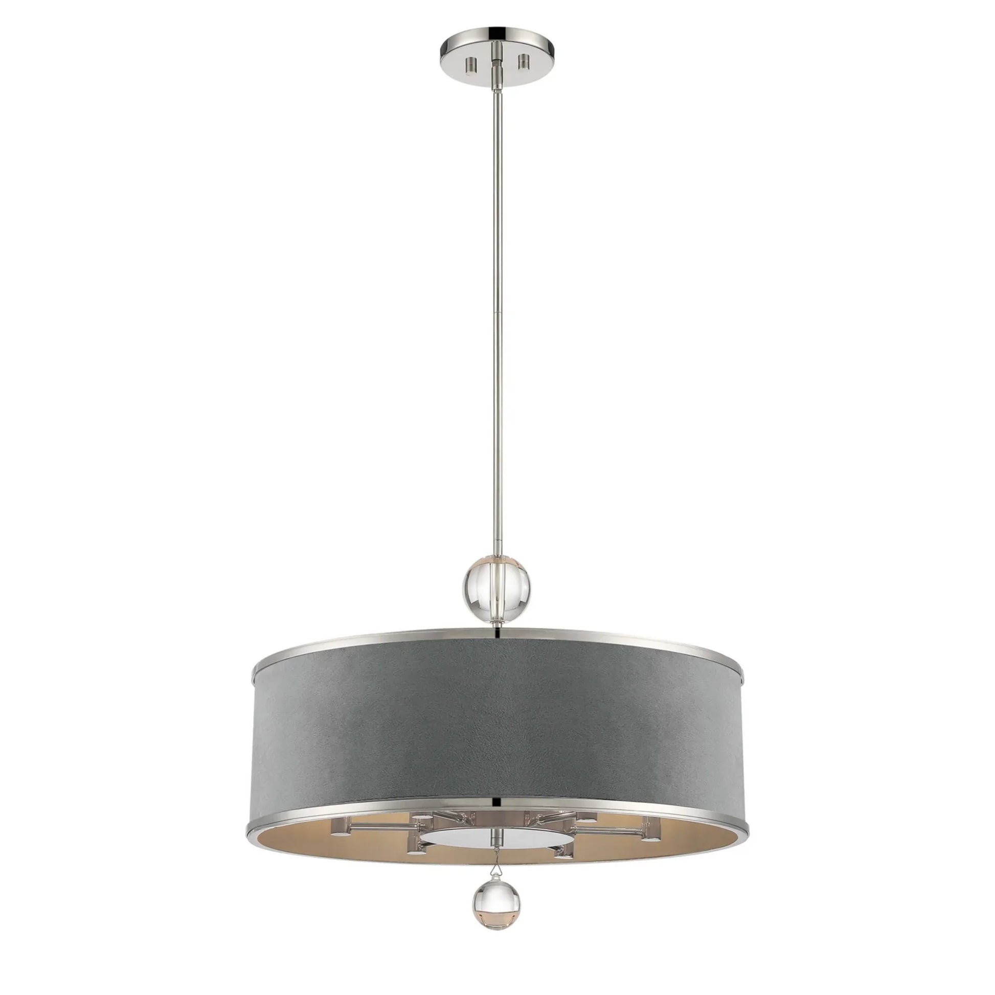 Luxour 24" 6-Light Pendant, Polished Nickel Finish - Bees Lighting