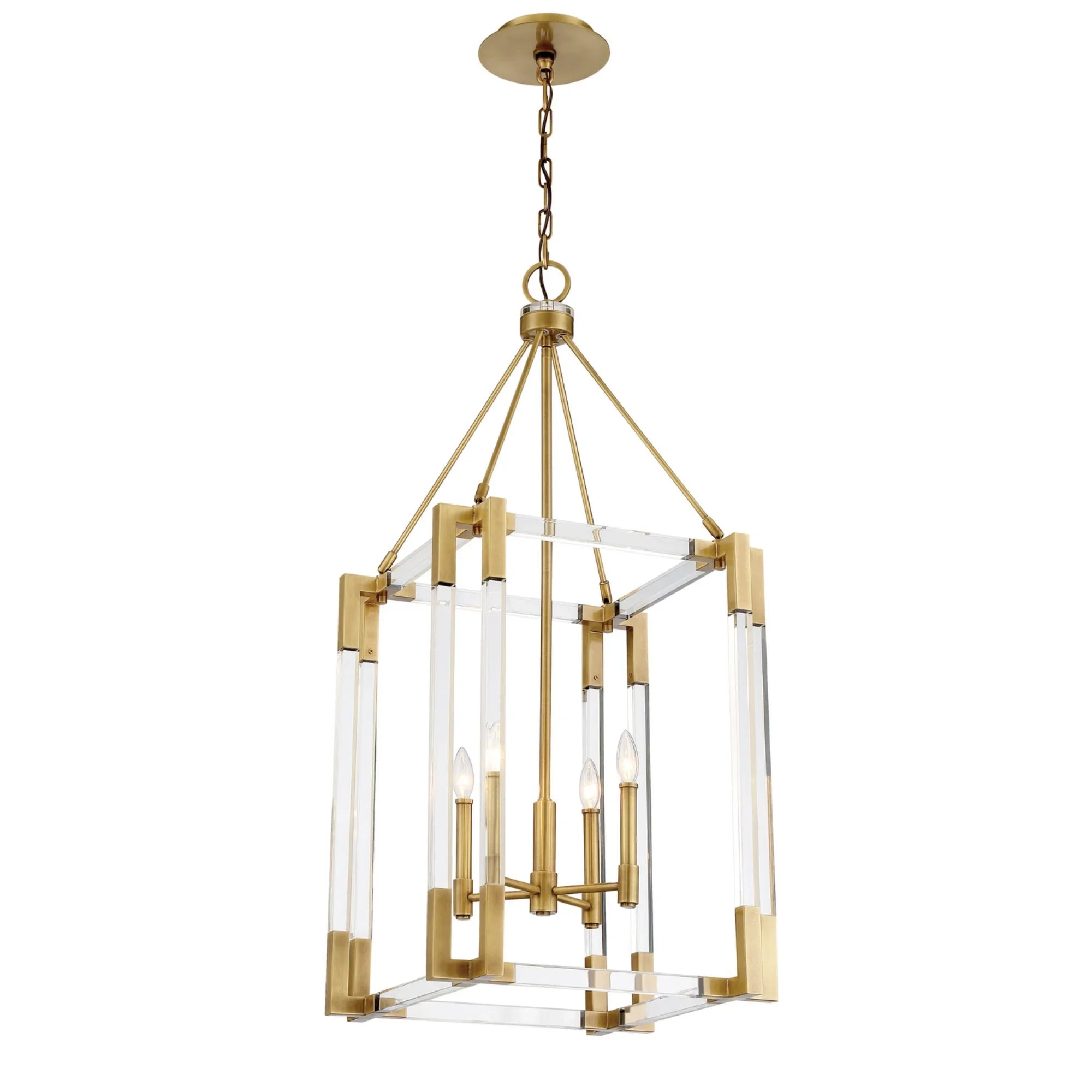 Prima Vista 19" 4-Light Pendant, Aged Antique Brass Finish - Bees Lighting