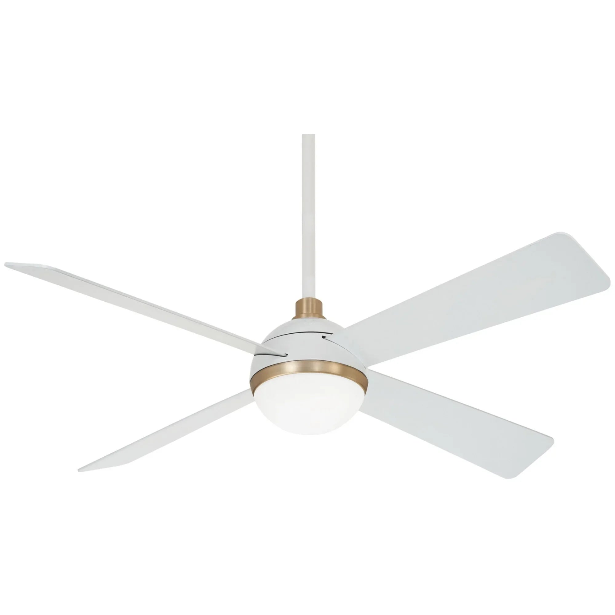 Orb LED 54" White & Brass Ceiling Fan with Remote - Bees Lighting