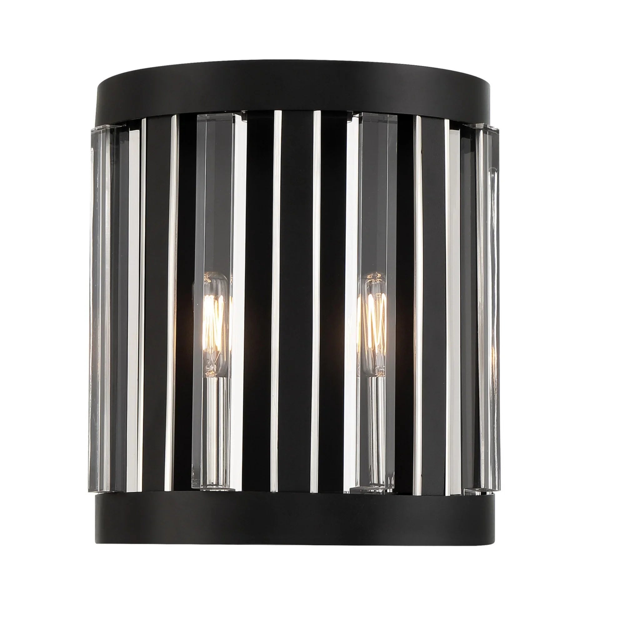 Majestic Splendor 12" 2-Light Wall Sconce, Sand Coal & Polished Nickel Finish - Bees Lighting