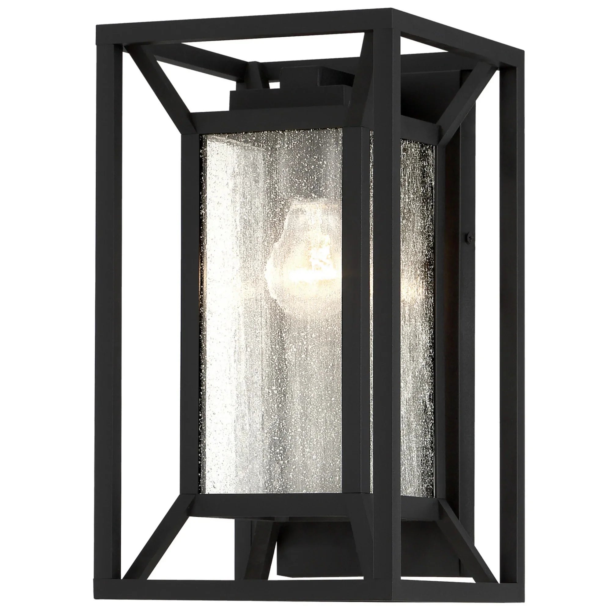 Harbor View 13" Outdoor Wall Sconce with Clear Seeded Glass, Sand Coal Finish - Bees Lighting