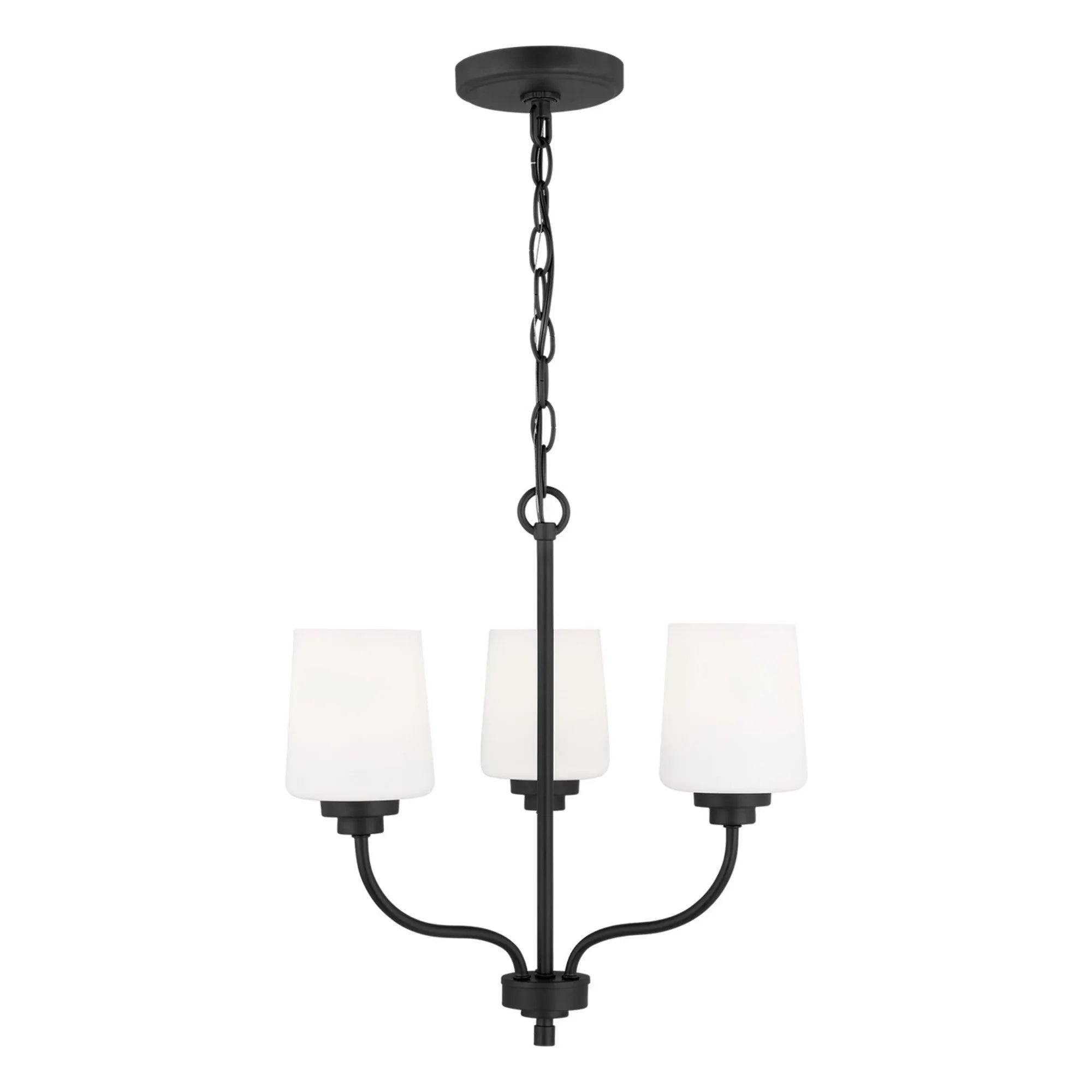 Windom 18" 3-Light Chandelier, Midnight Black Finish - Bees Lighting