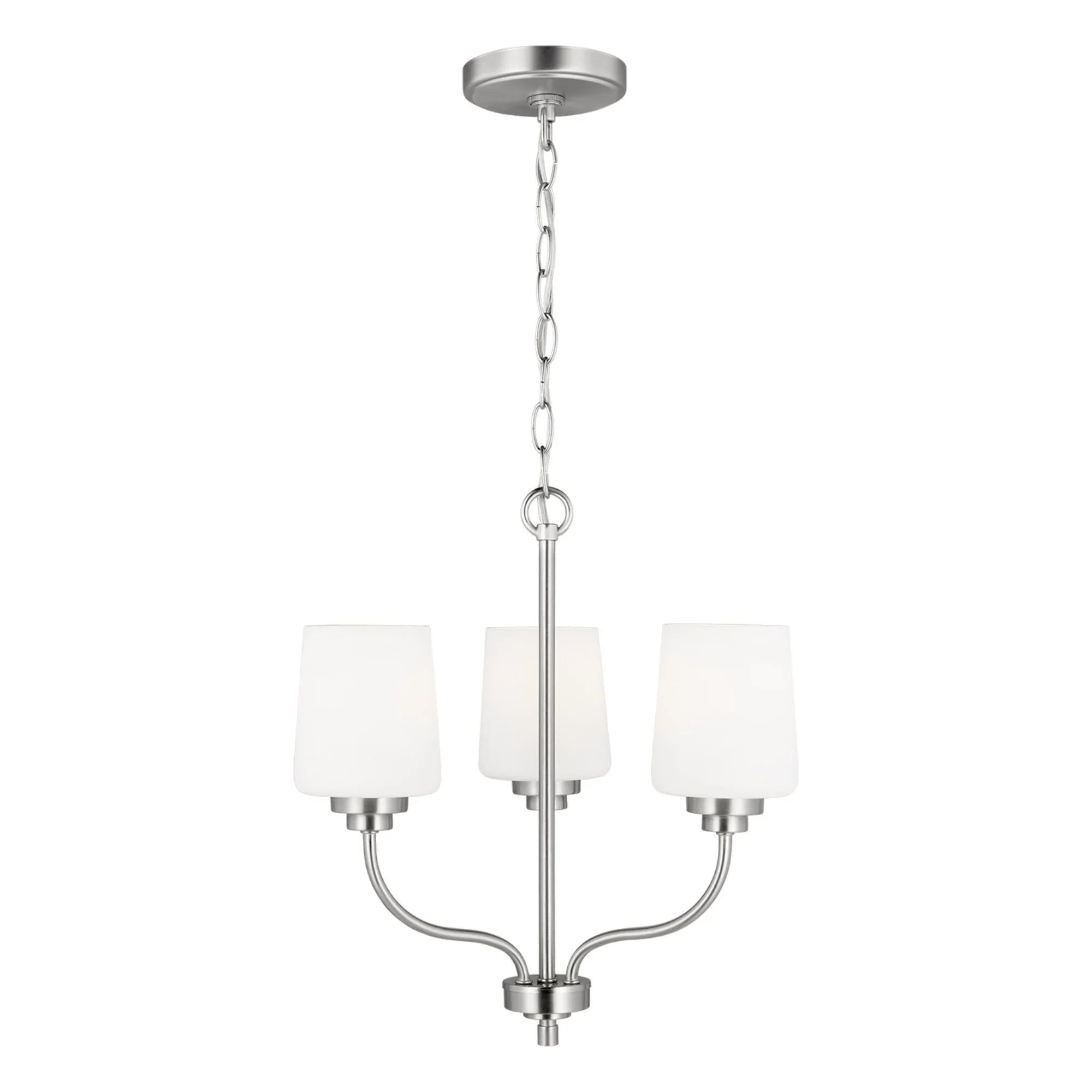 Windom 18" 3-Light Chandelier, Brushed Nickel Finish - Bees Lighting