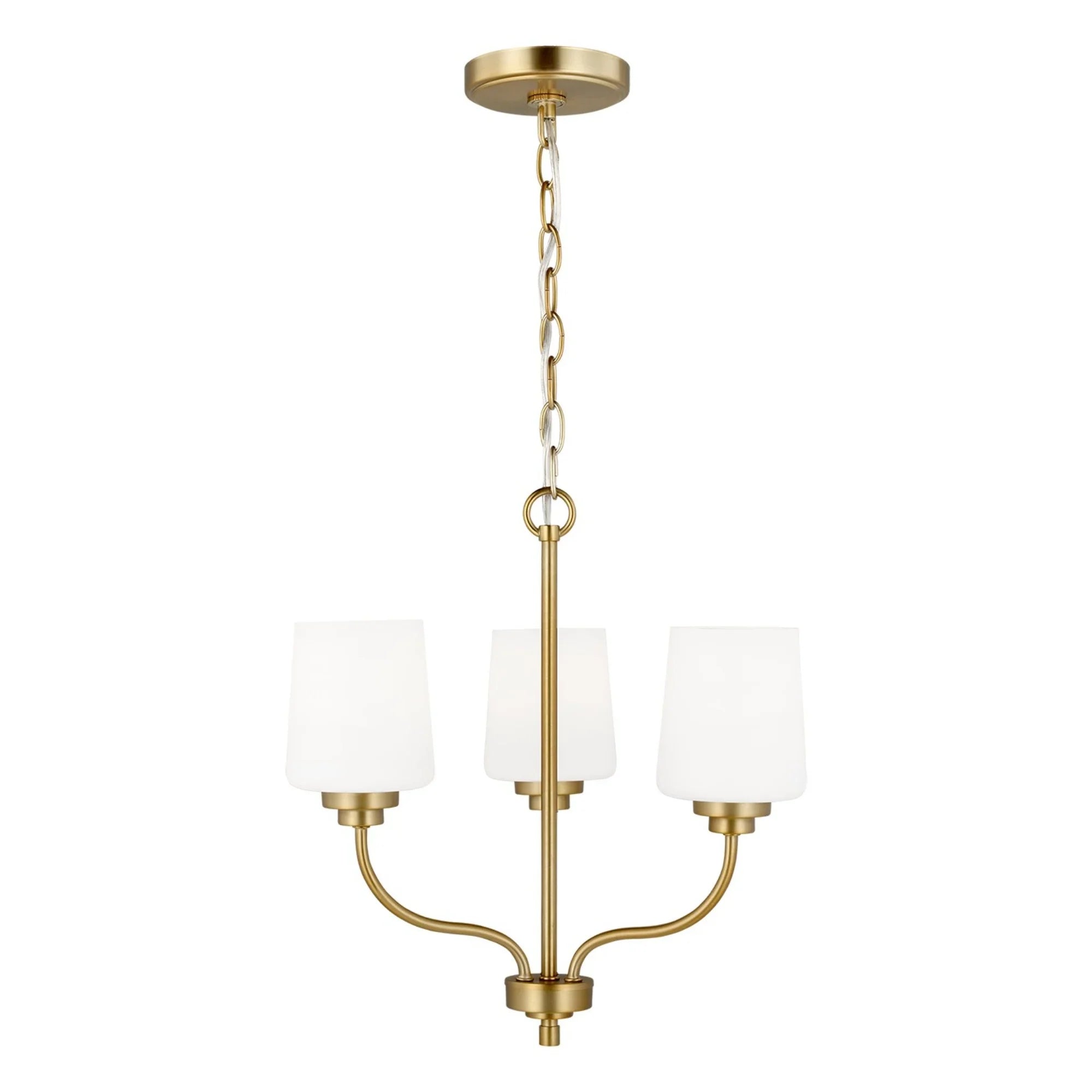 Windom 18" 3-Light LED Chandelier, Satin Brass Finish - Bees Lighting
