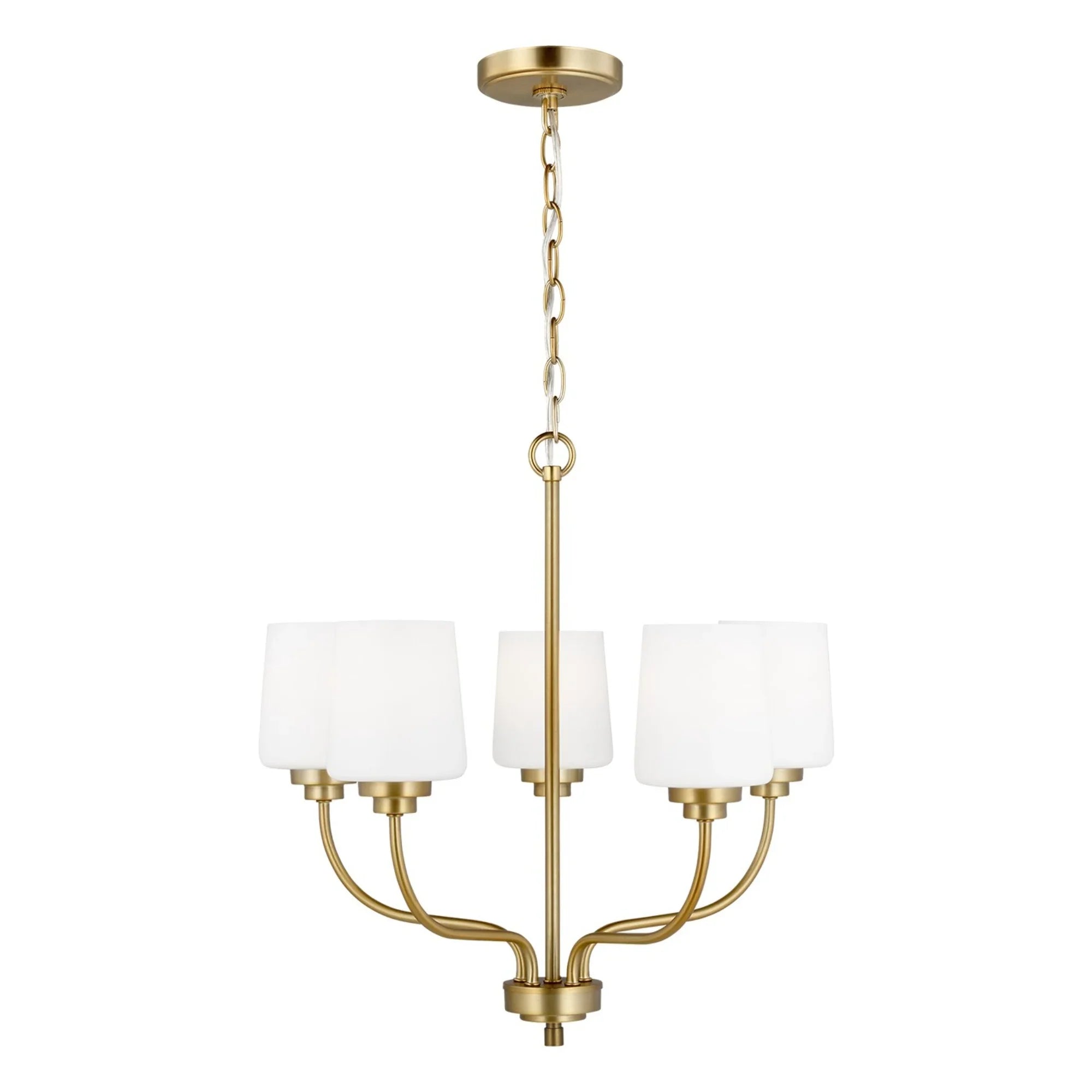 Windom 20" 5-Light LED Chandelier, Satin Brass Finish - Bees Lighting
