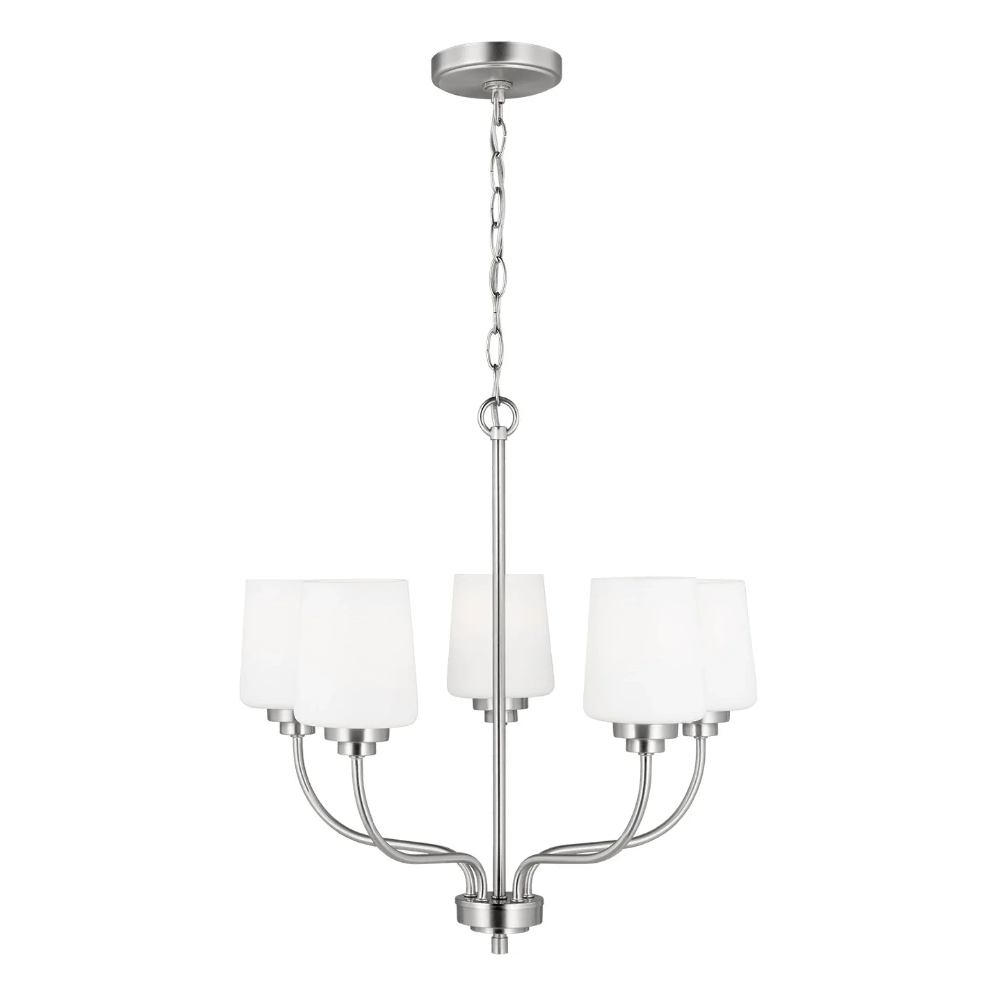 Windom 20" 5-Light LED Chandelier, Brushed Nickel Finish - Bees Lighting