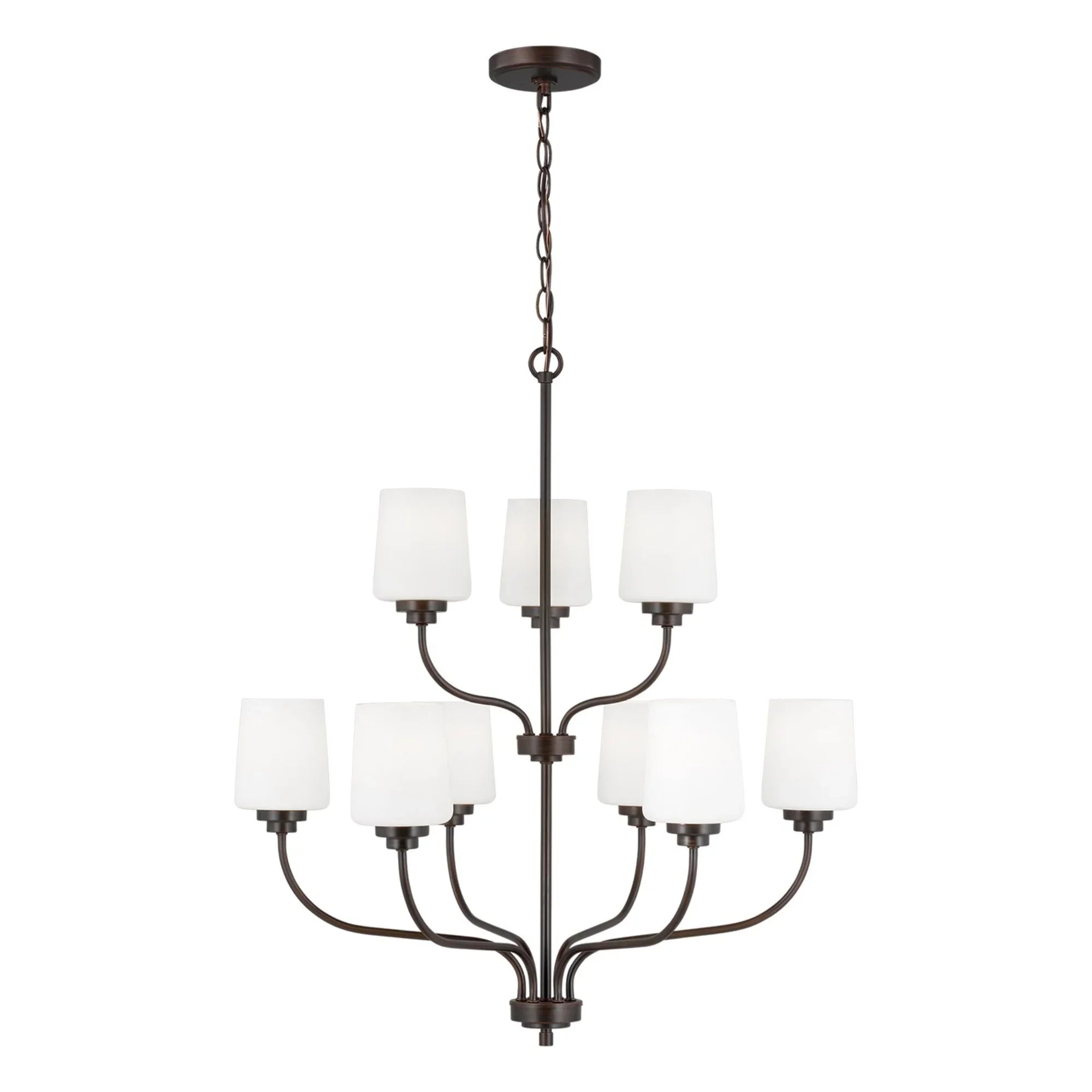 Windom 28" 9-Light Chandelier, Bronze Finish - Bees Lighting