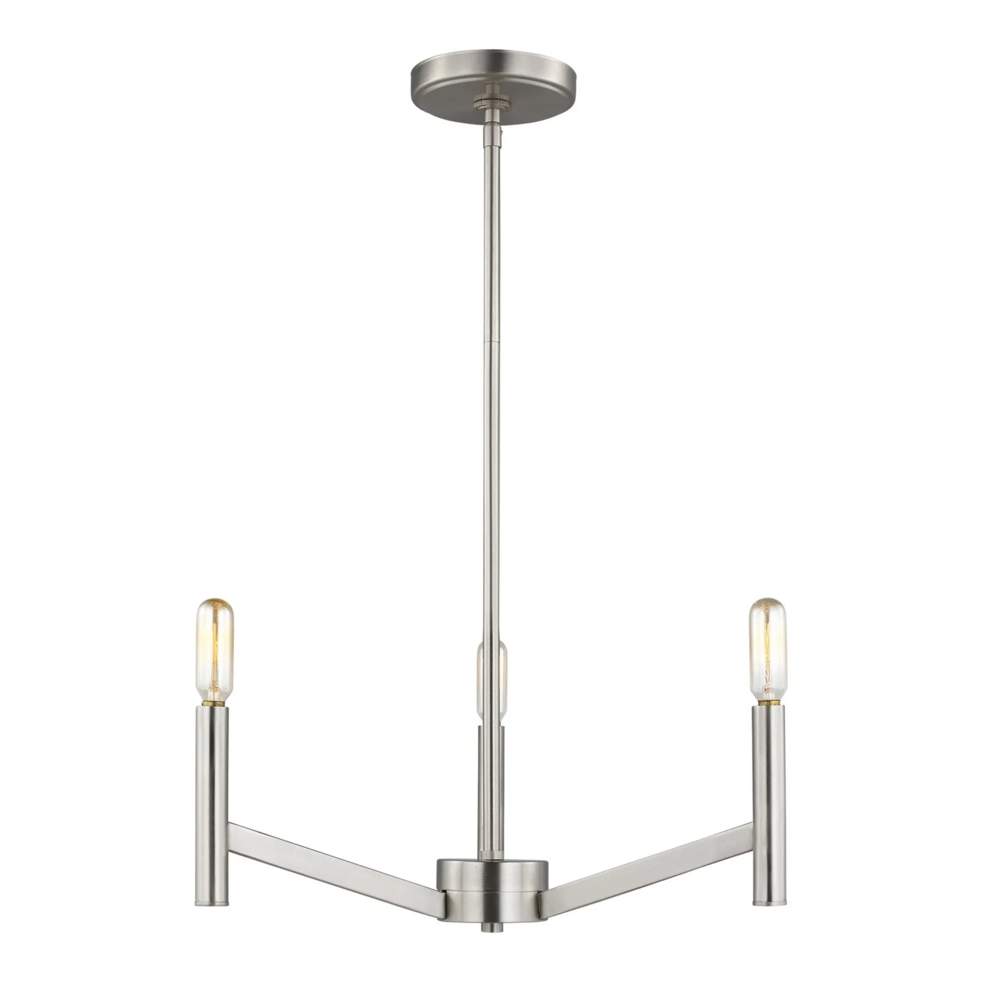 Vector 18" 3-Light Chandelier, Brushed Nickel Finish - Bees Lighting