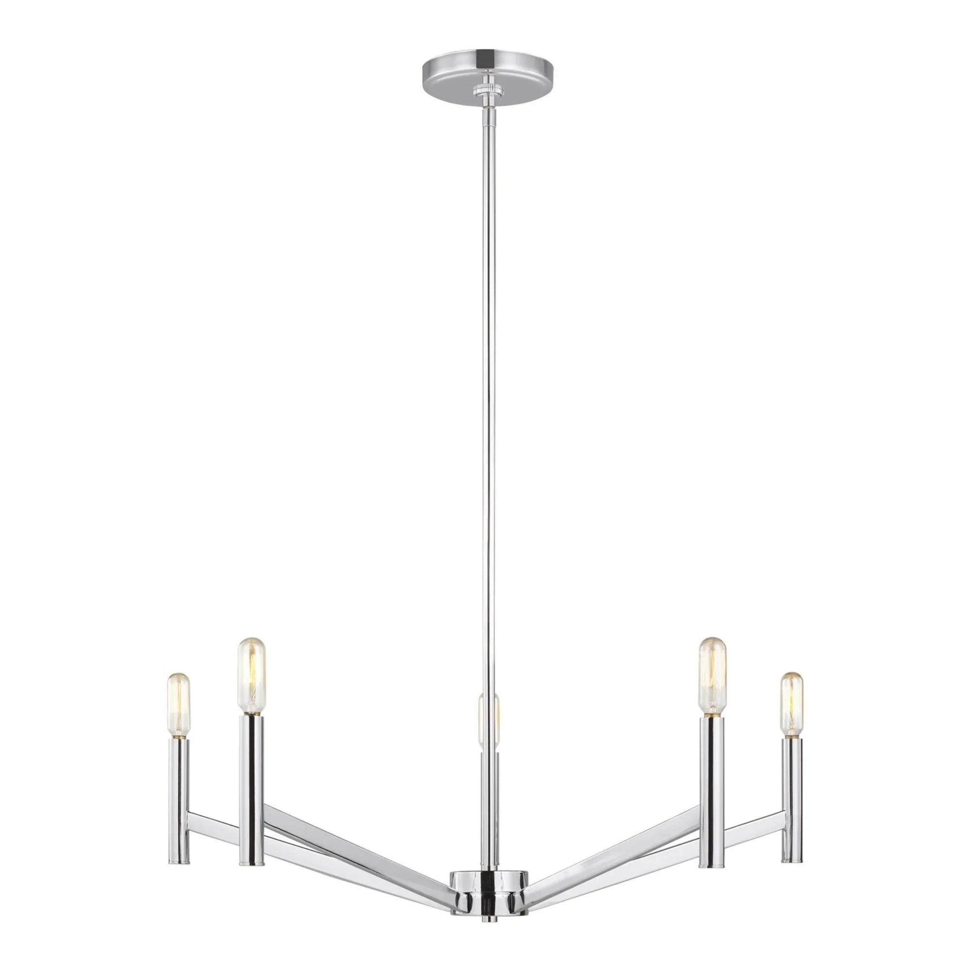 Vector 28" 5-Light Chandelier, Chrome Finish - Bees Lighting