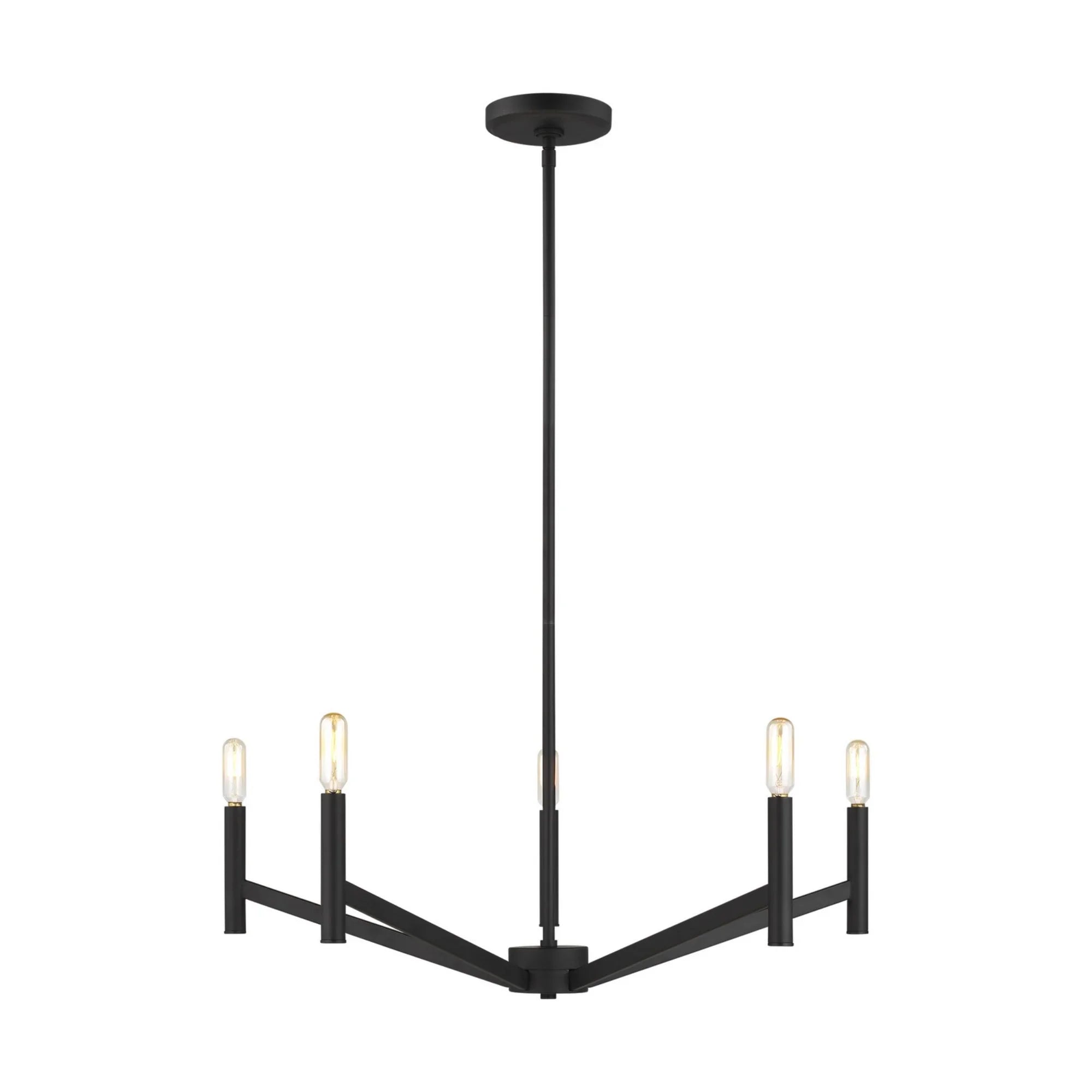 Vector 28" 5-Light Chandelier, Midnight Black Finish - Bees Lighting
