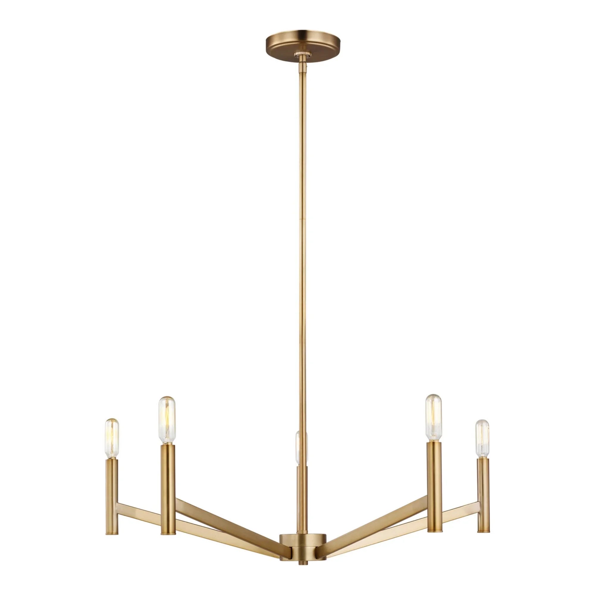 Vector 28" 5-Light Chandelier, Satin Brass Finish - Bees Lighting