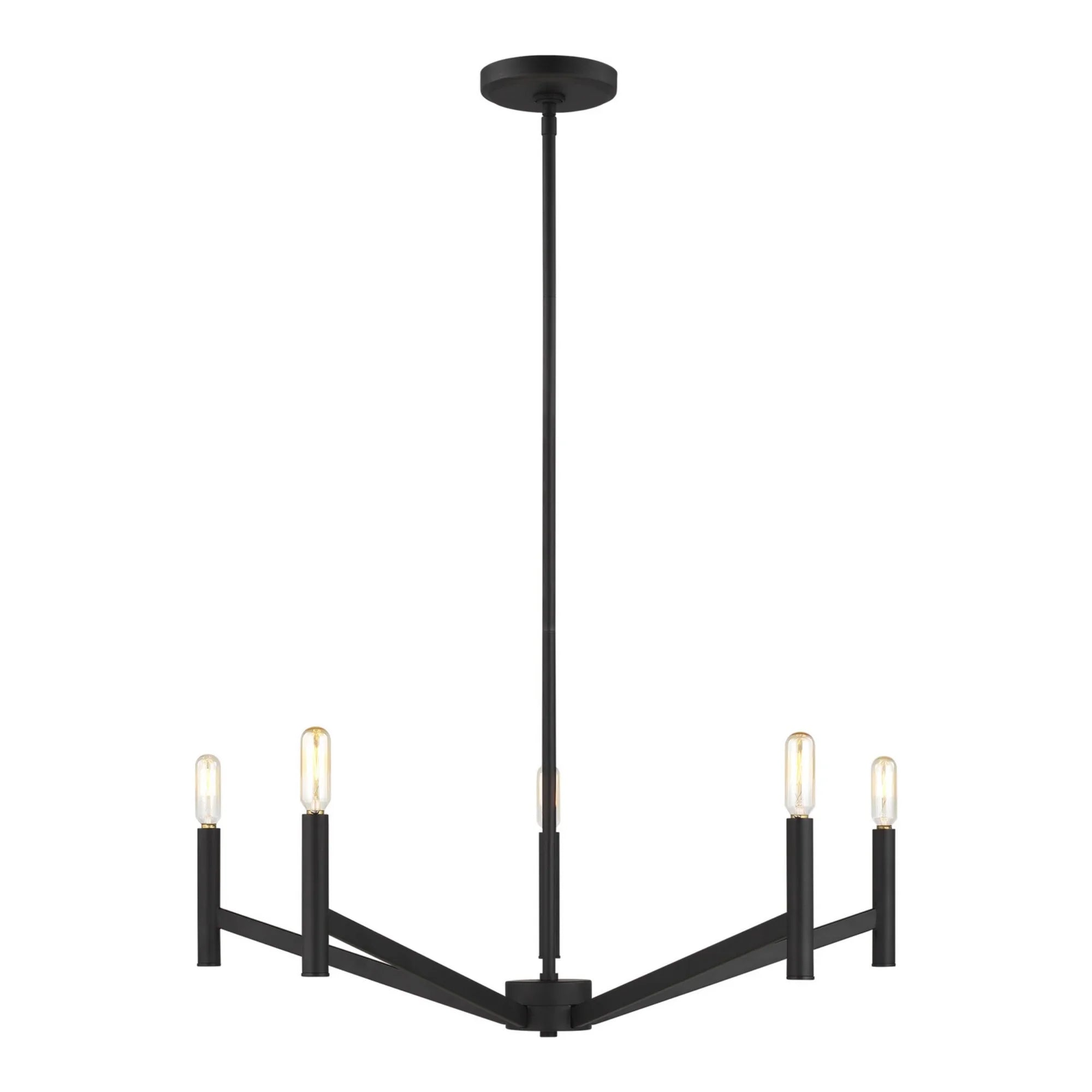 Vector 28" 5-Light LED Chandelier, Midnight Black Finish - Bees Lighting