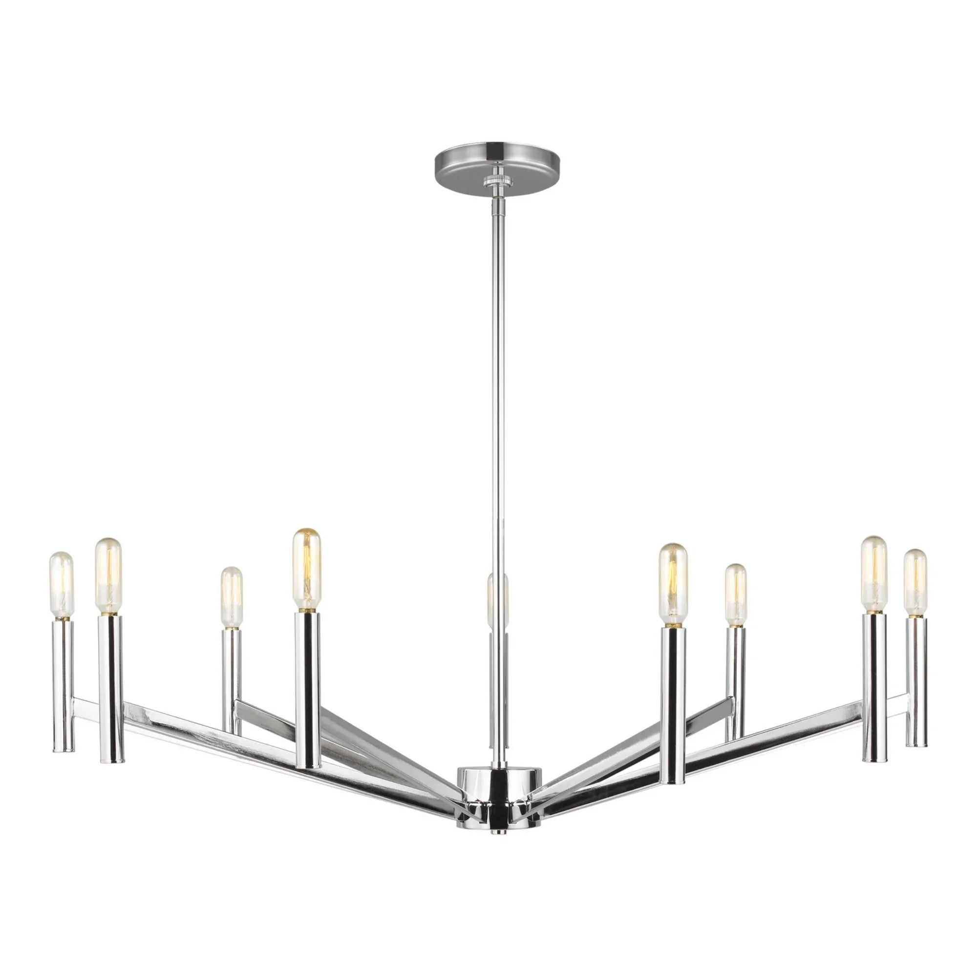 Vector 36" 9-Light LED Chandelier, Chrome Finish - Bees Lighting