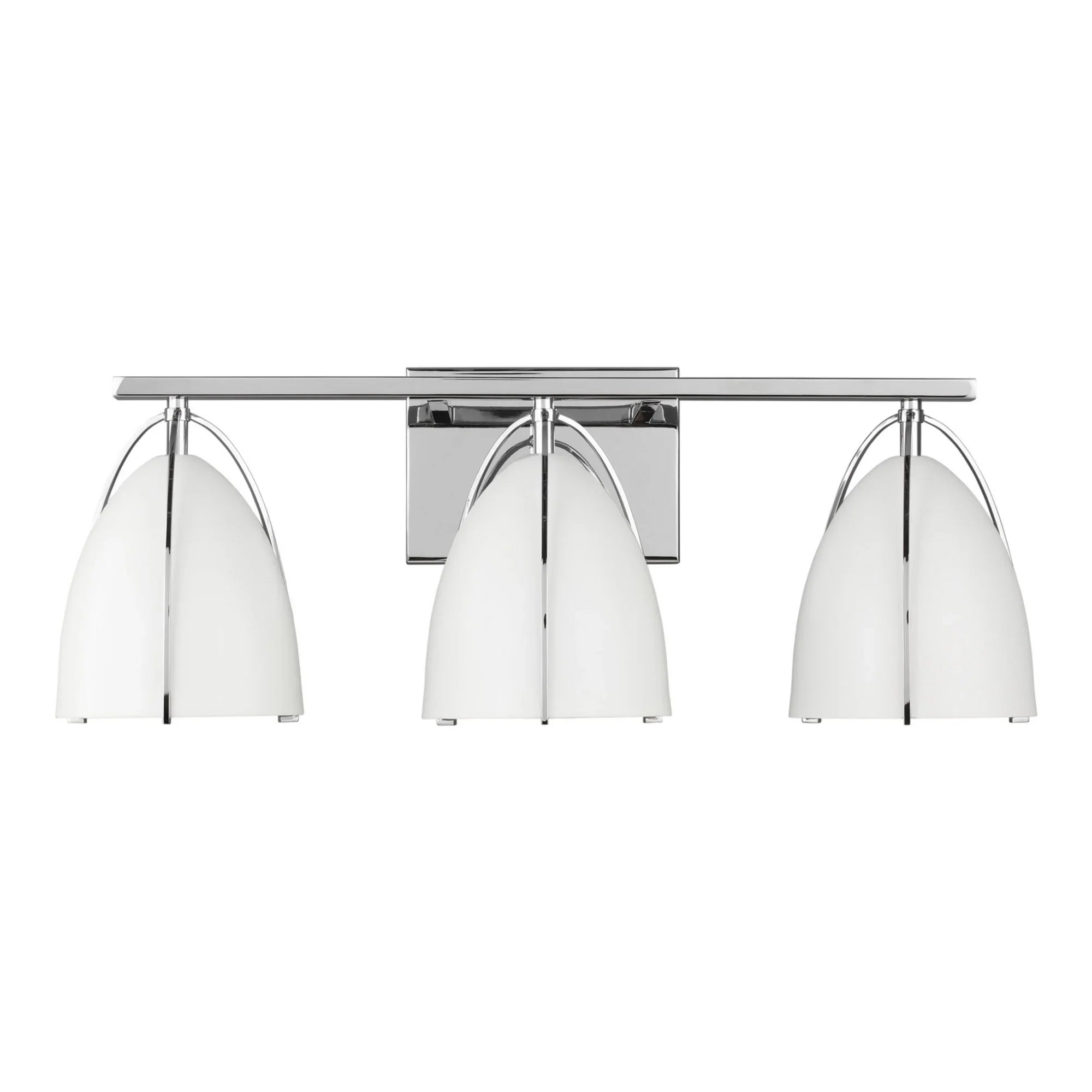 Norman 24" 3-Light LED Bathroom Vanity, Chrome Finish with Matte White Shade - Bees Lighting