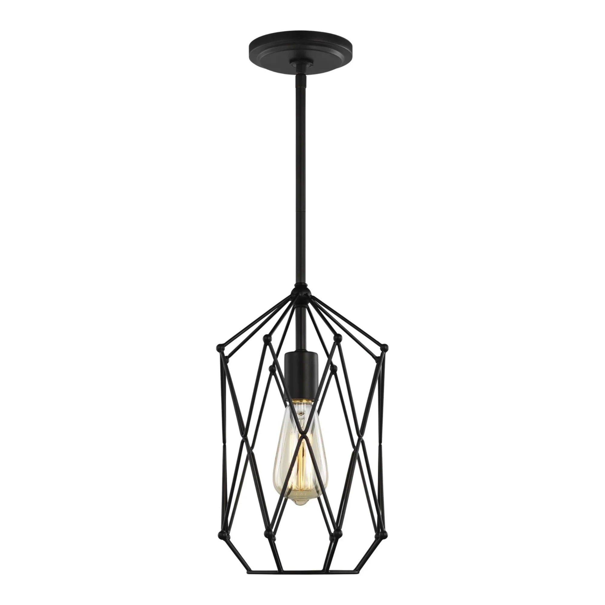 Zarra 8" Small Lantern, Midnight Black Finish - Bees Lighting