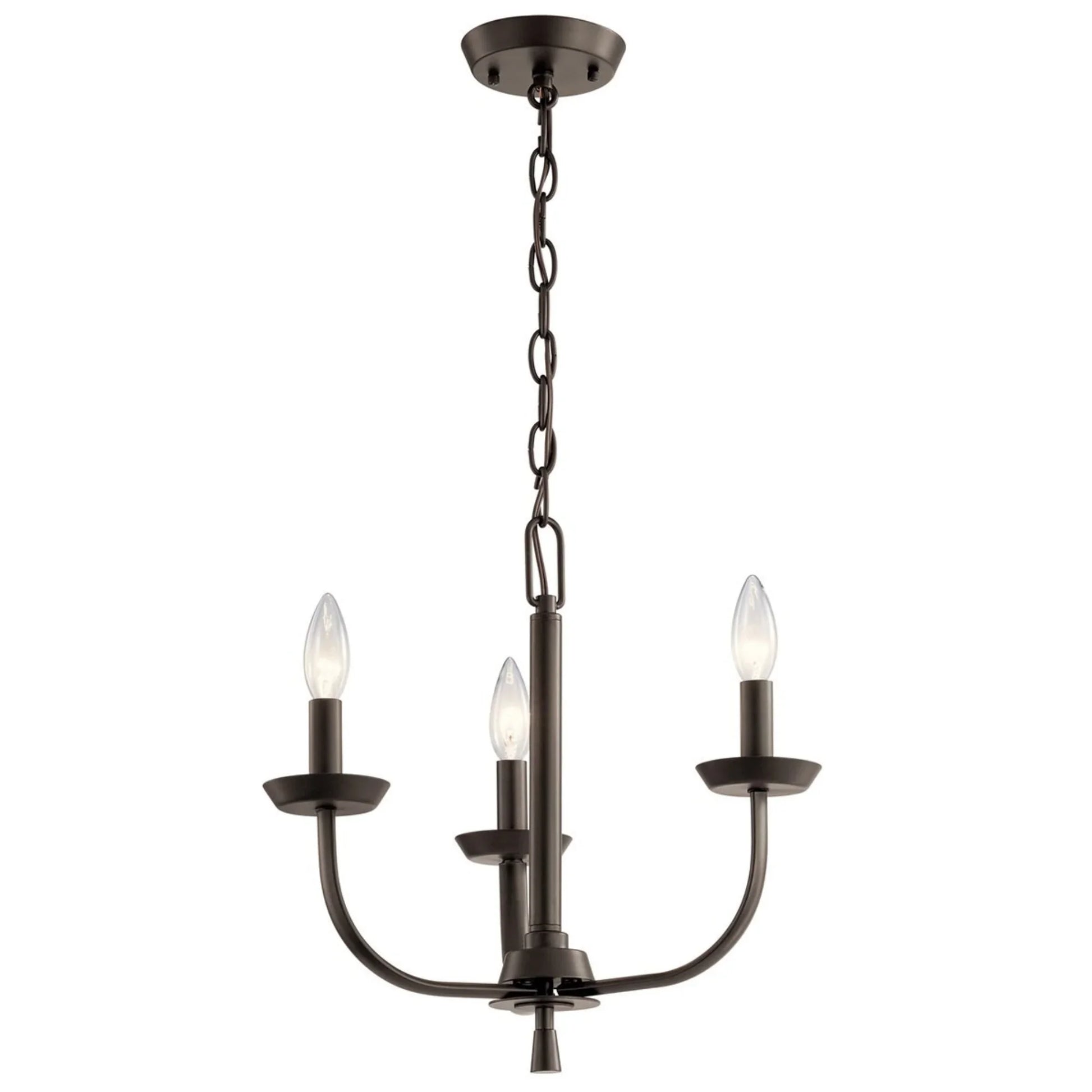 Kennewick 16" 3-Light Mini Chandelier, Olde Bronze Finish - Bees Lighting