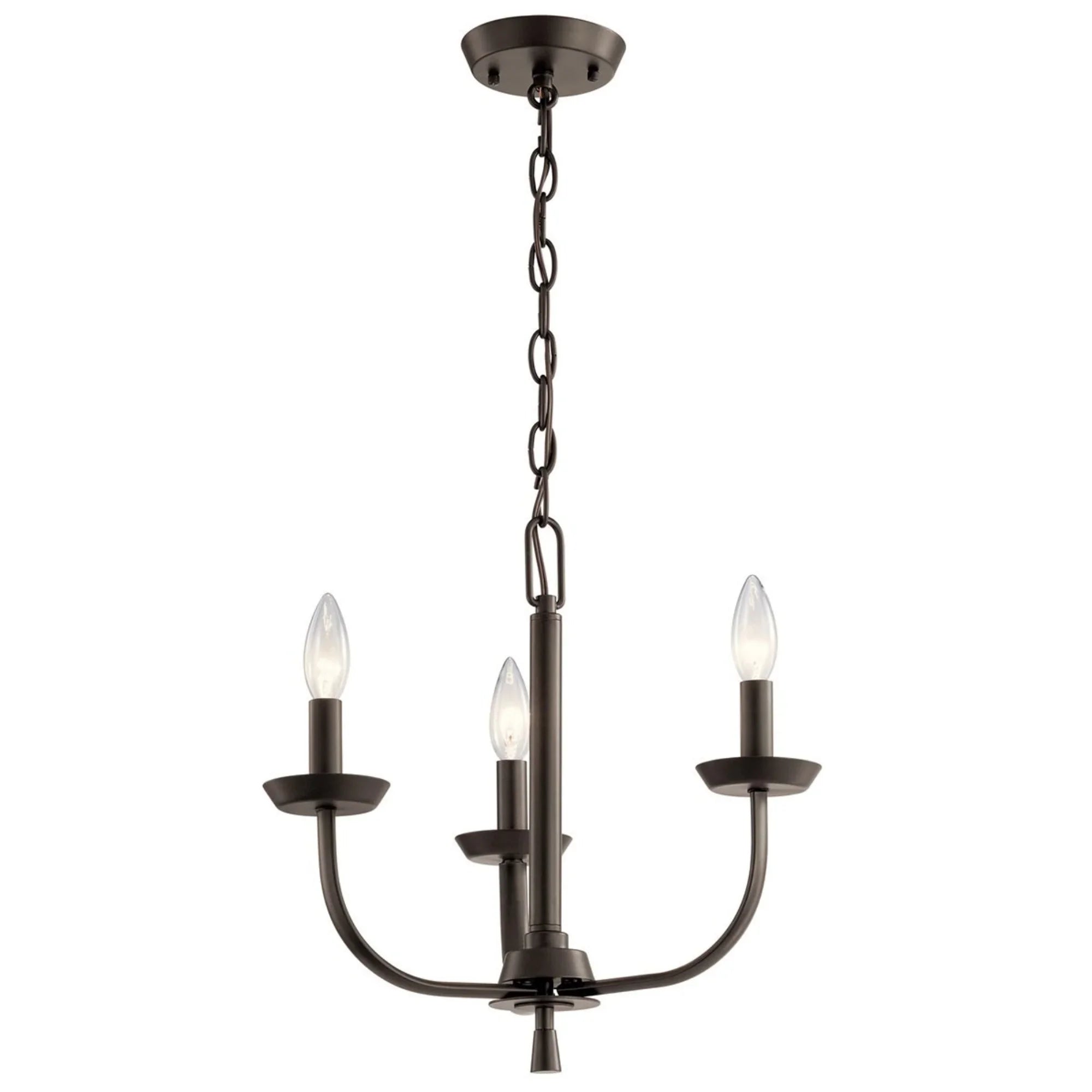 Kennewick 16" 3-Light Mini Chandelier, Olde Bronze Finish - Bees Lighting