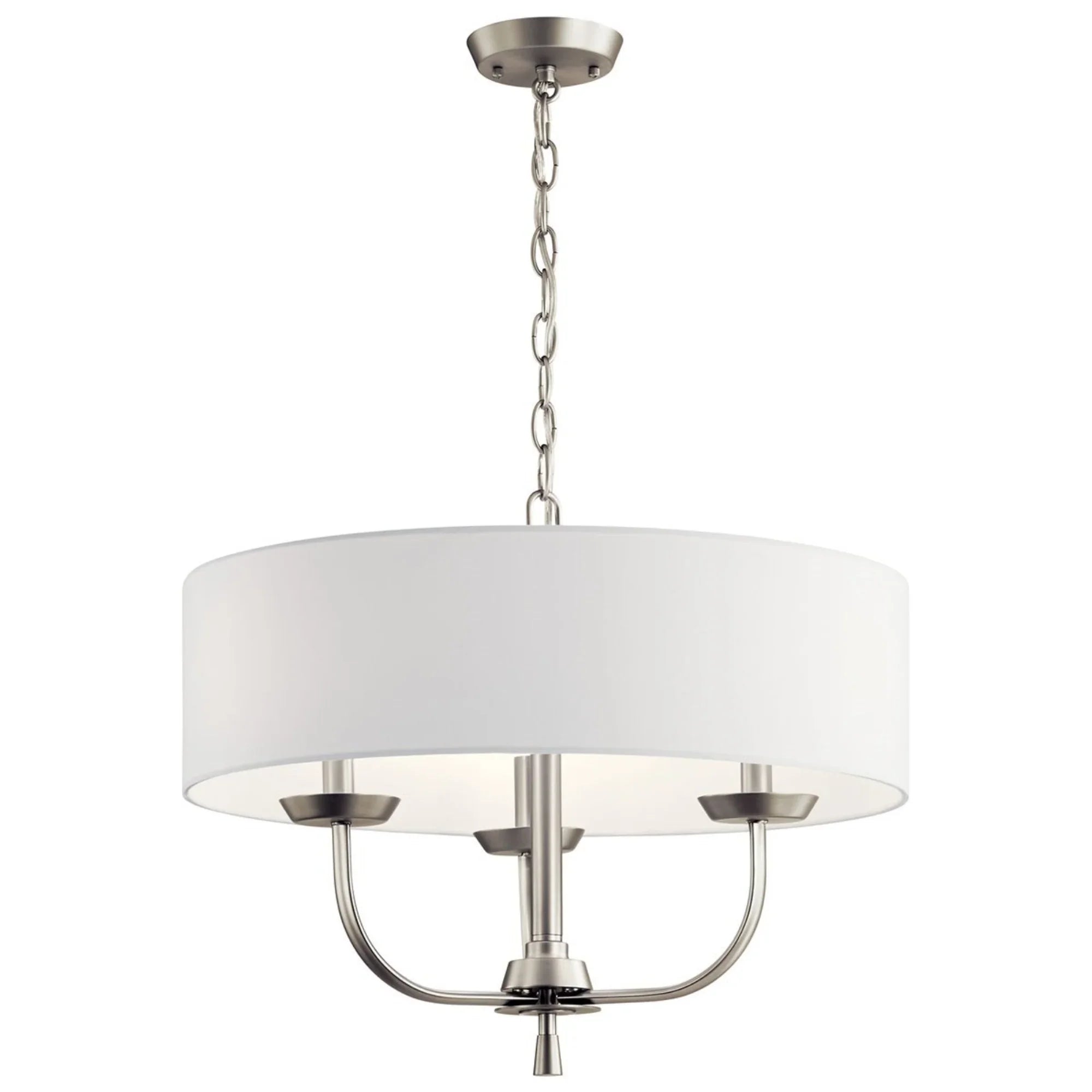 Kennewick 20" 3-Light Chandelier, Brushed Nickel Finish - Bees Lighting