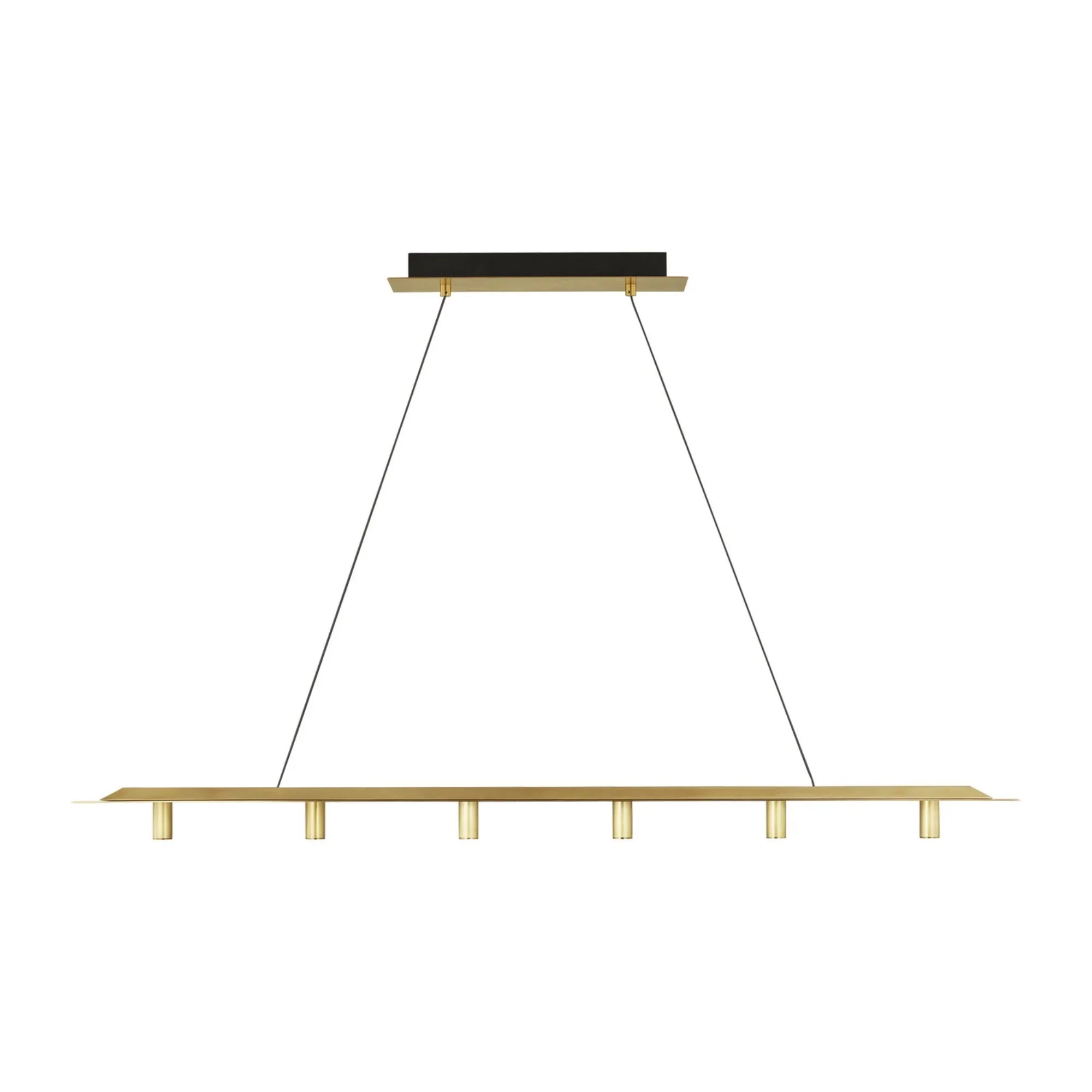 Ponte 50" LED Linear Chandelier, 277V, Natural Brass Finish - Bees Lighting