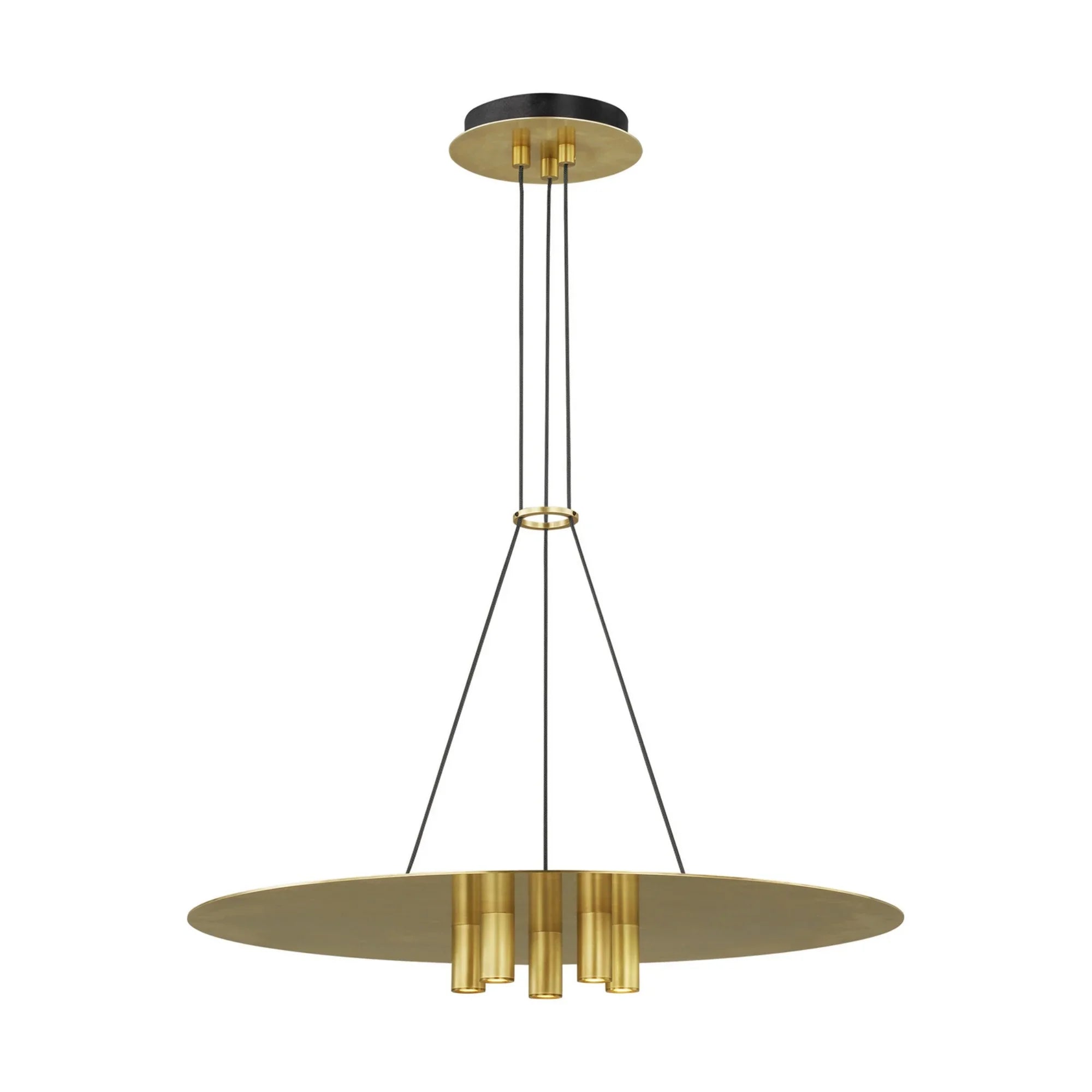 Ponte 22" LED Pendant, 277V, Natural Brass Finish - Bees Lighting