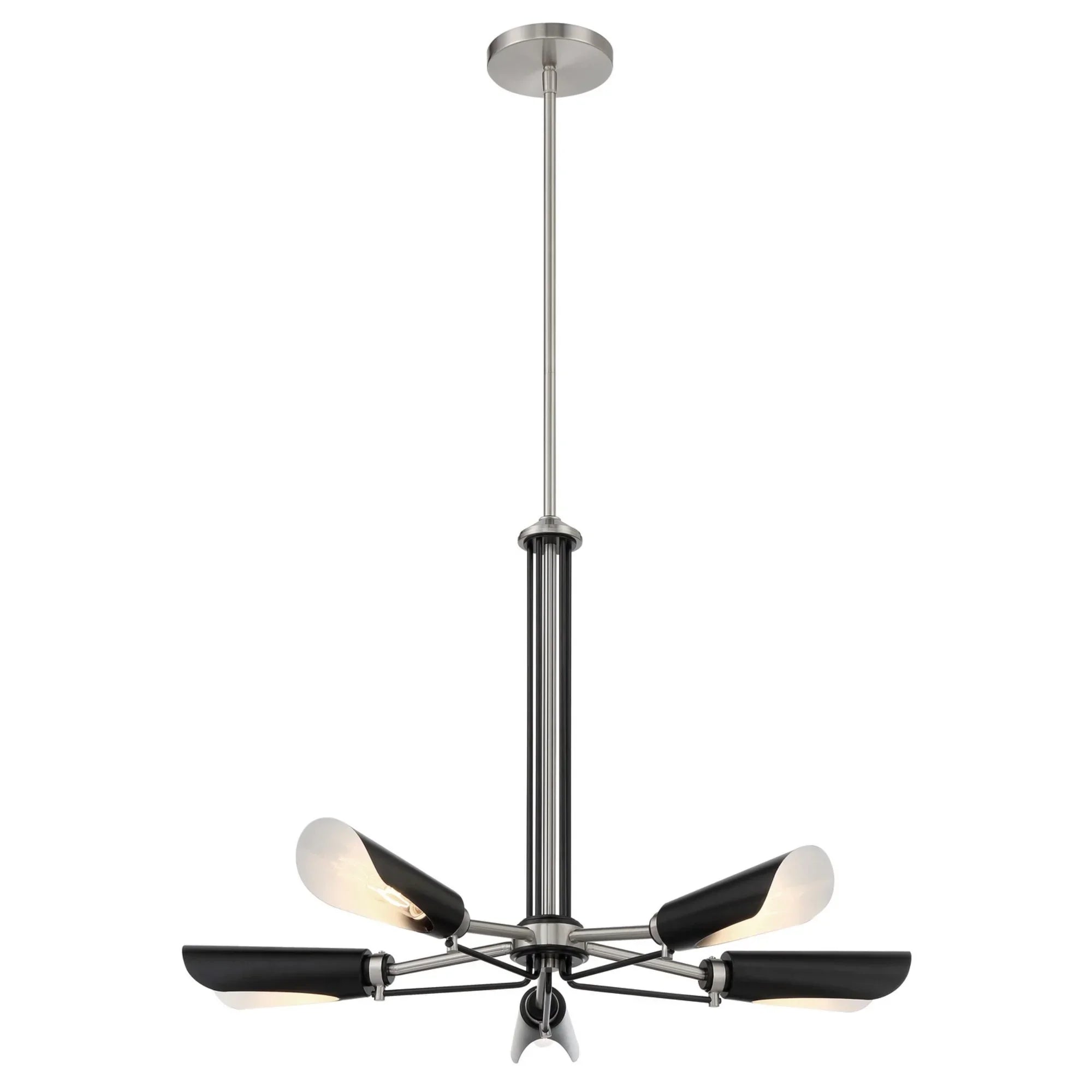 Turbine Chandelier Black & Brushed Nickel Finish - Bees Lighting