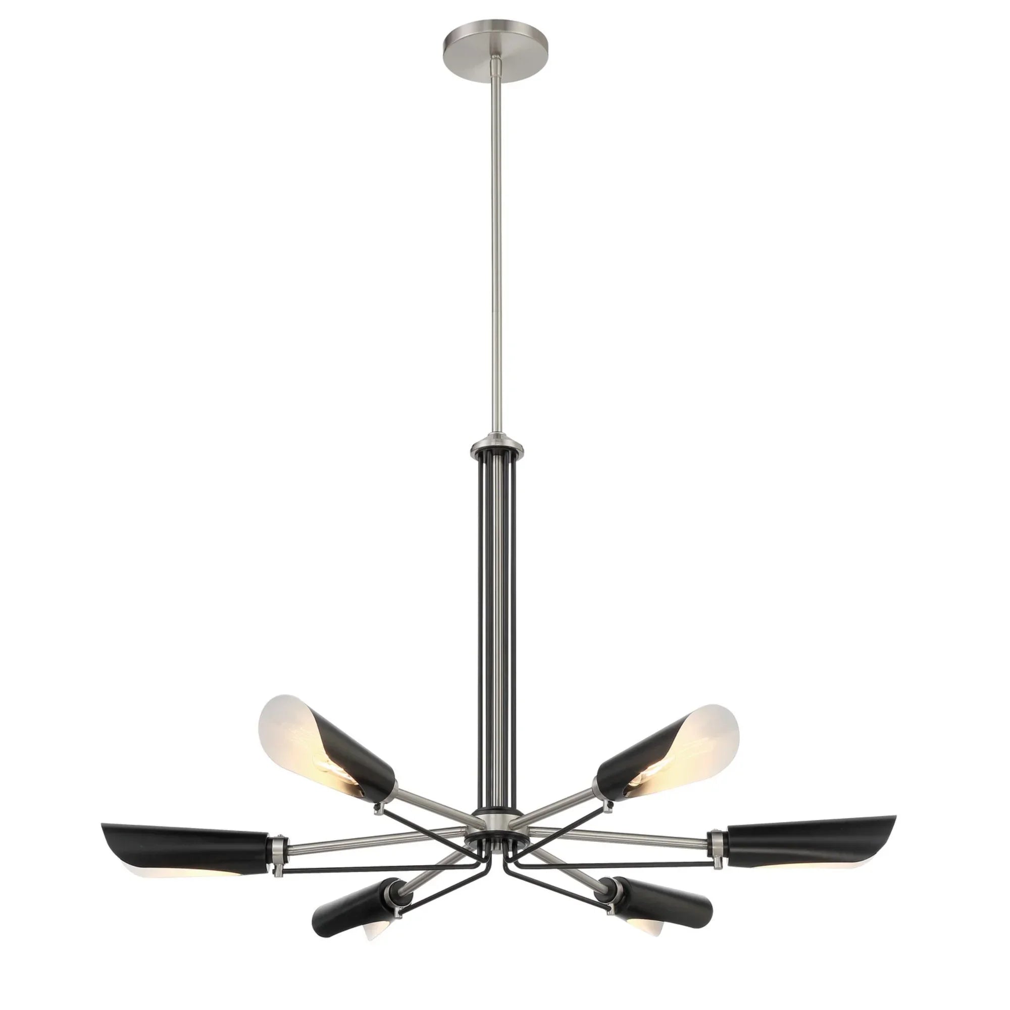 Turbine Chandelier Black & Brushed Nickel Finish - Bees Lighting