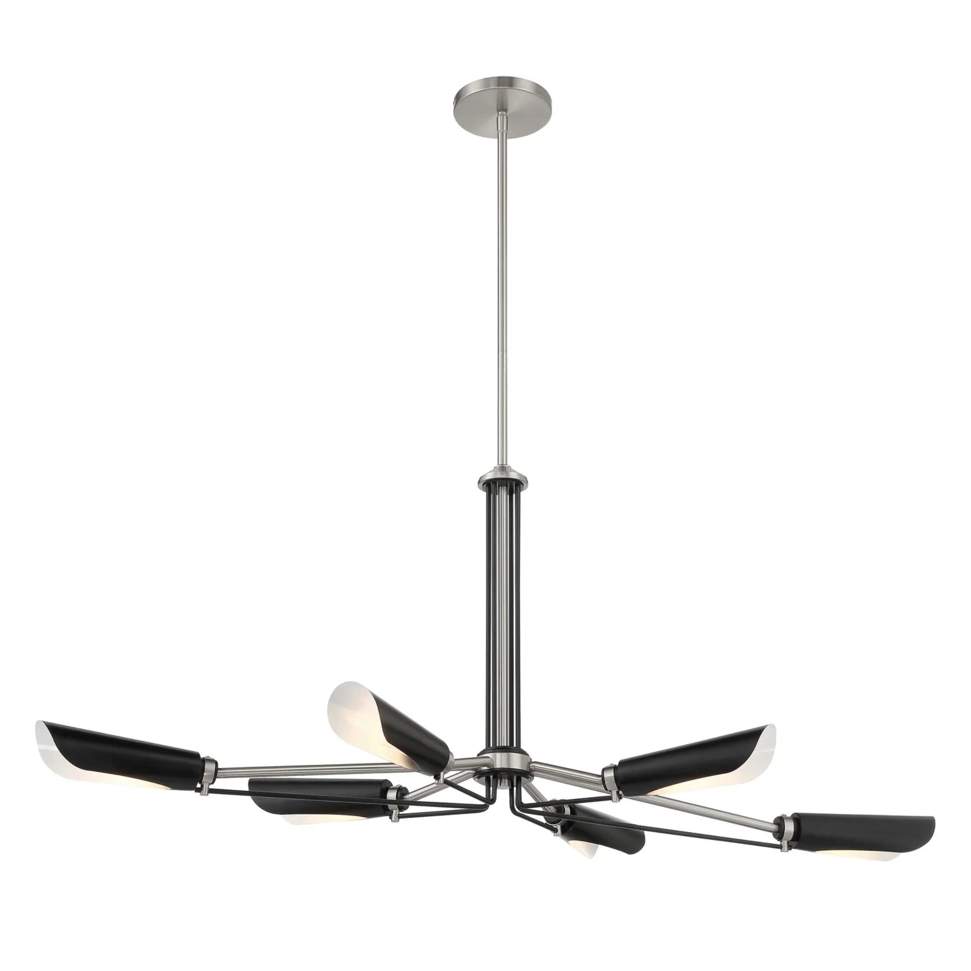Turbine 44" 6-Light Island Light, Coal & Brushed Nickel Finish - Bees Lighting