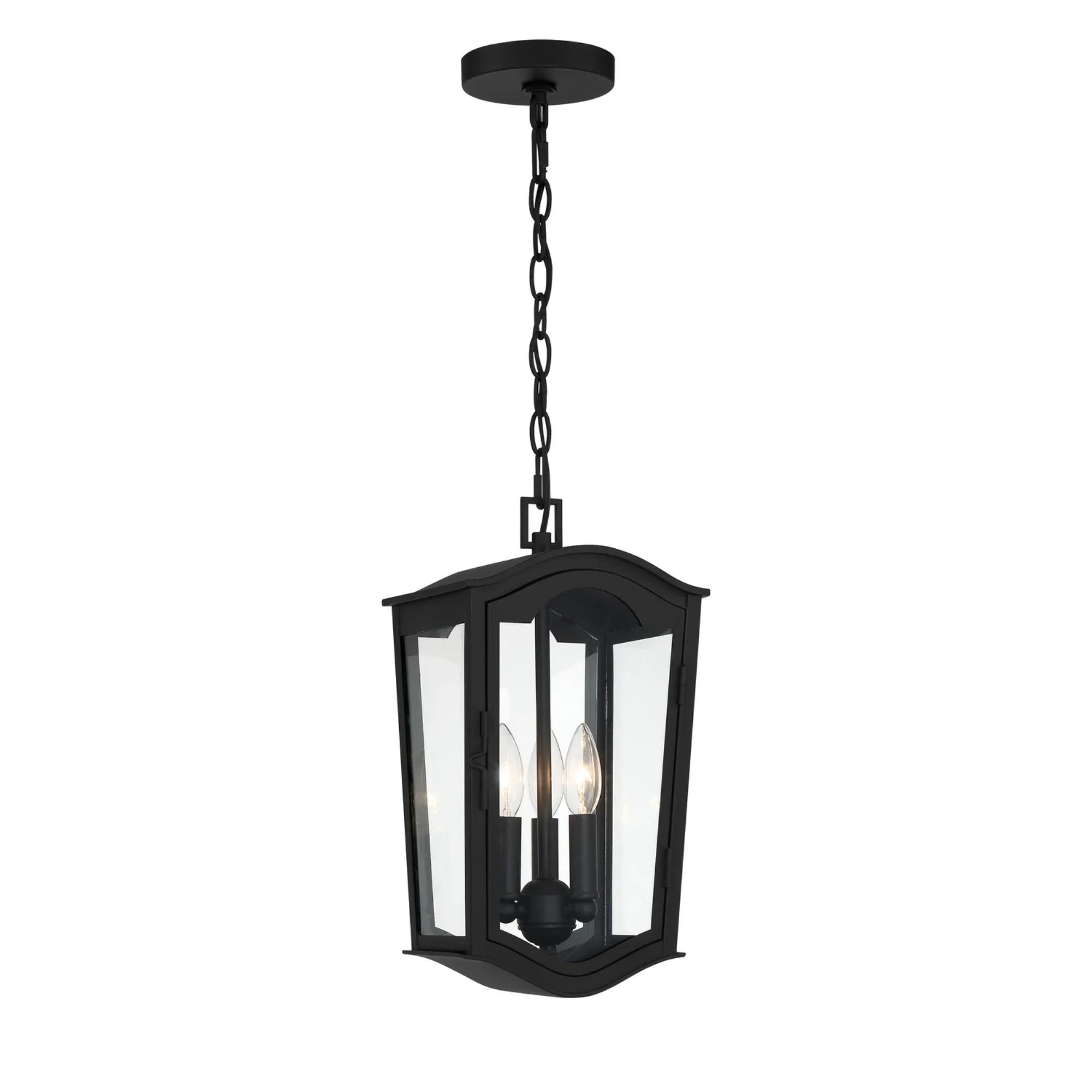 Houghton Hall 16" 3-Light Outdoor Chain Hung, Sand Coal Finish - Bees Lighting