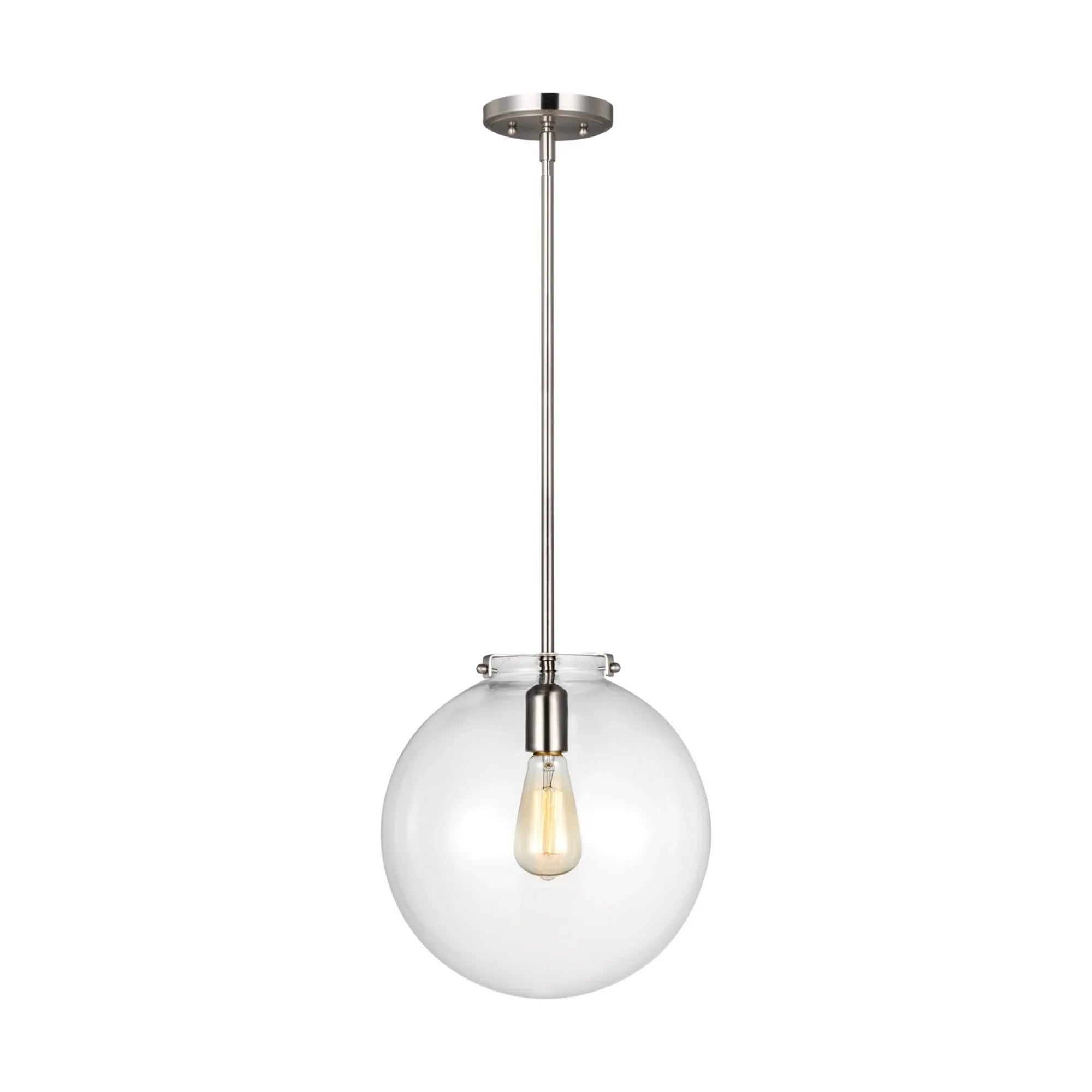 Kate 12" Sphere Pendant, Brushed Nickel Finish - Bees Lighting