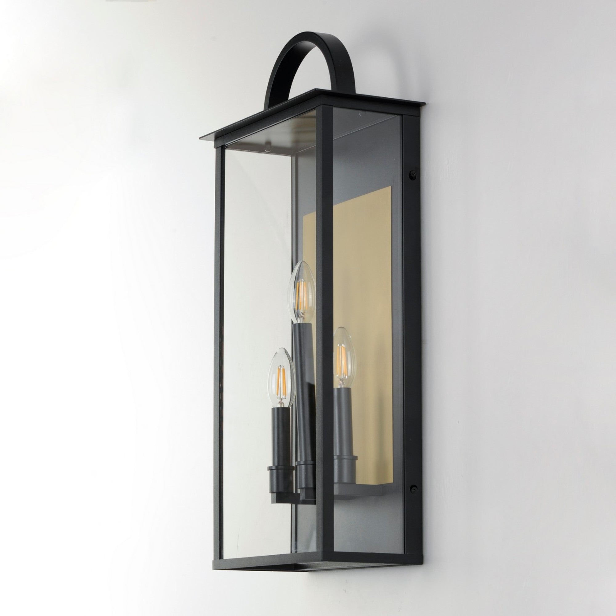 Manchester 24 in. 3 Lights Outdoor Wall Sconce Black Finish
