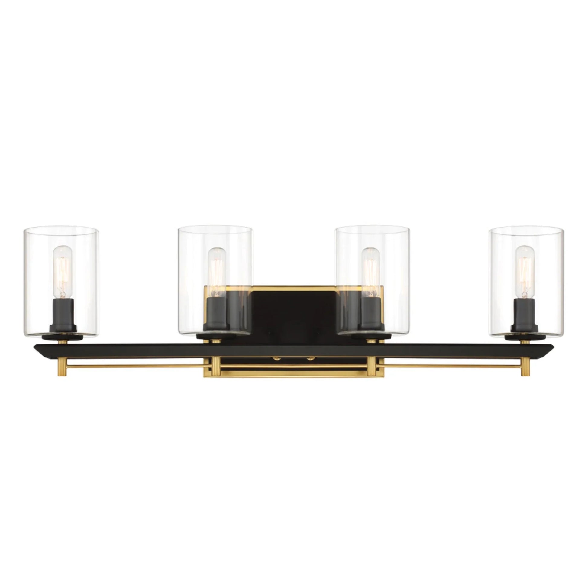 Sable Point 28" 4-Light Bath Vanity, Sand Coal & Honey Gold Accents - Bees Lighting