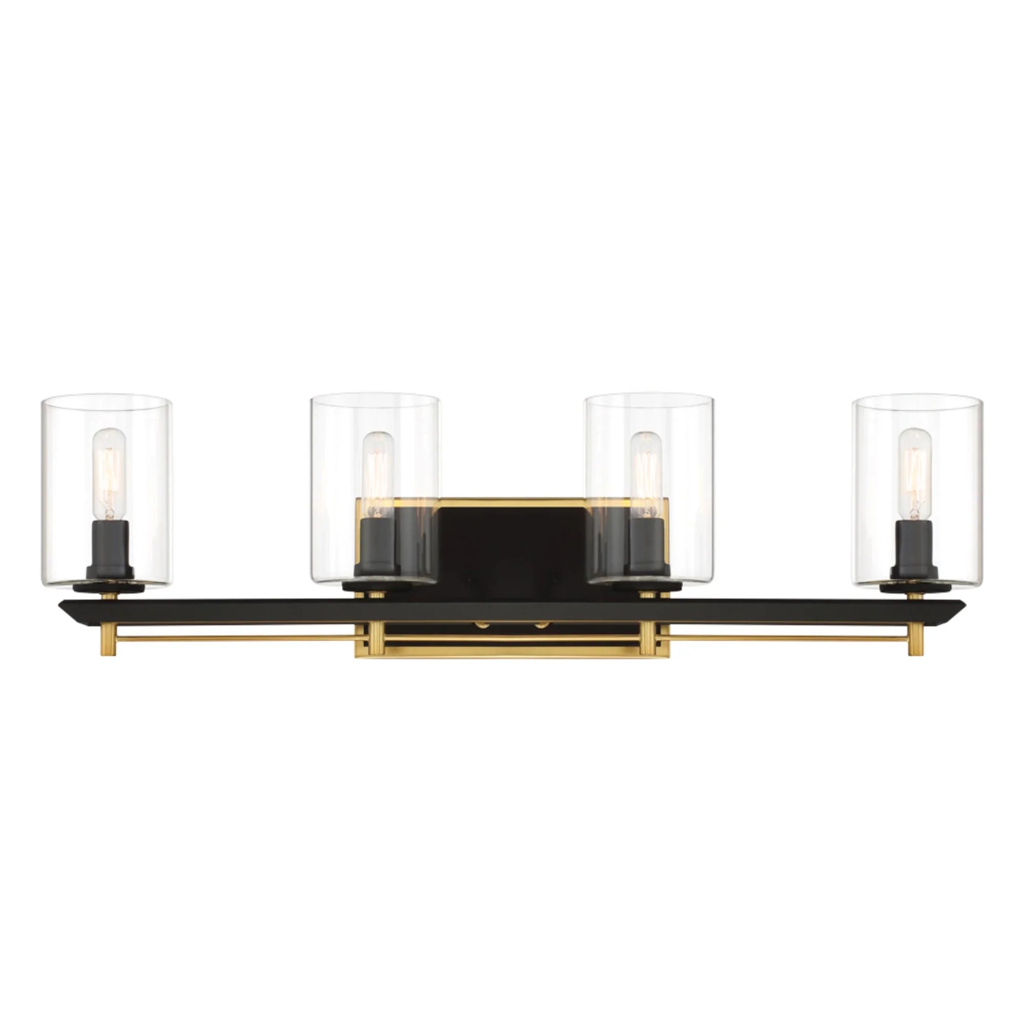 Sable Point 28" 4-Light Bath Vanity, Sand Coal & Honey Gold Accents - Bees Lighting