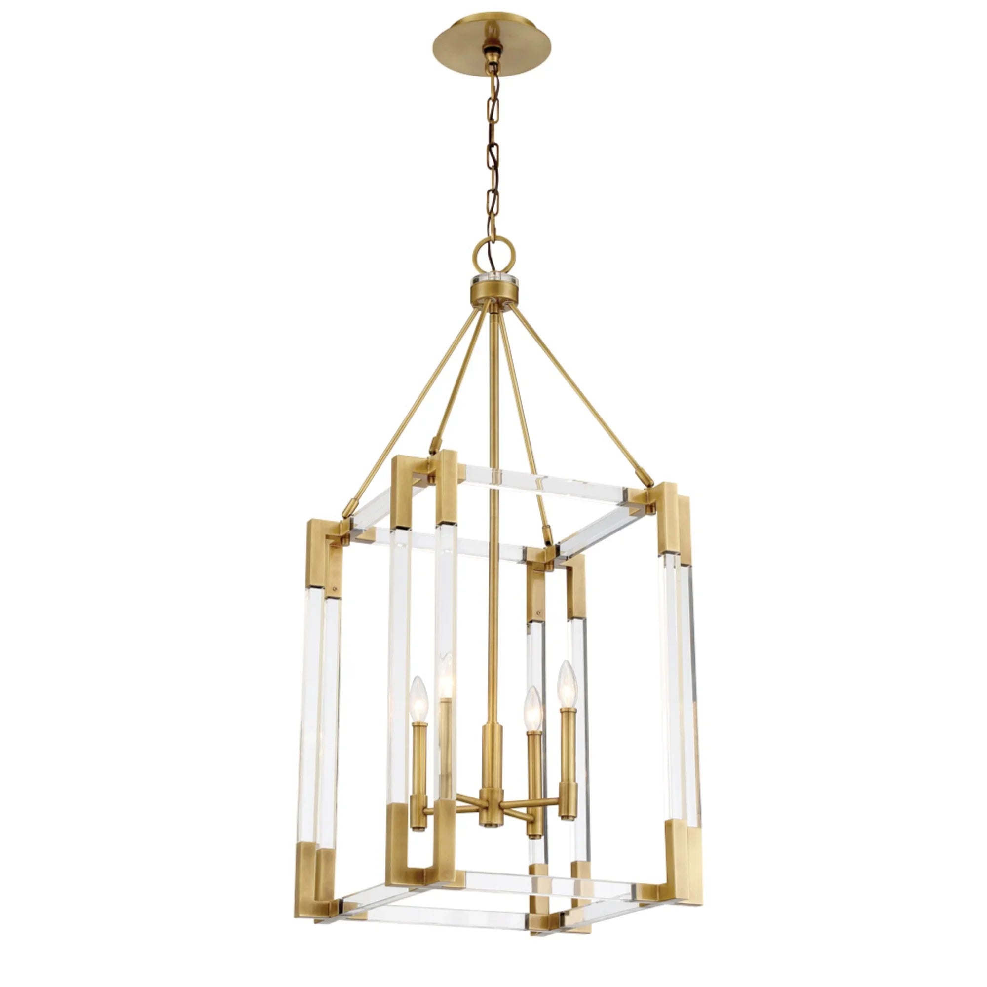 Prima Vista 15" 4-Light Pendant, Aged Antique Brass Finish - Bees Lighting