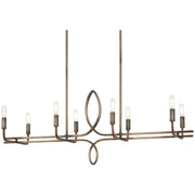 Yorkville 42" 8-Light Island Light, Aged Darkwood & Silver Patina Finish - Bees Lighting