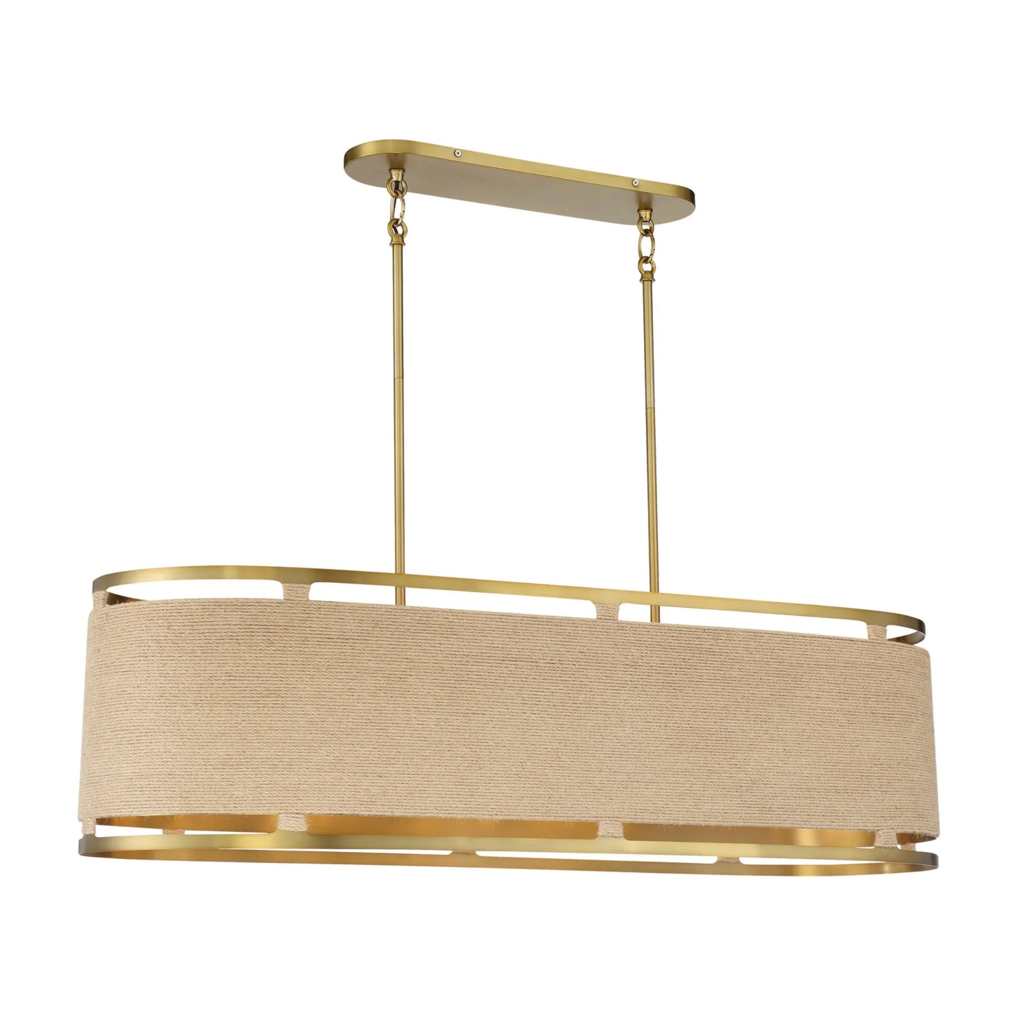 Windward Passage 44" 8-Light Island Light, Soft Brass Finish - Bees Lighting
