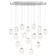 Paget 16-Light 44" LED Multi Drop Chandelier, Chrome Finish - Bees Lighting