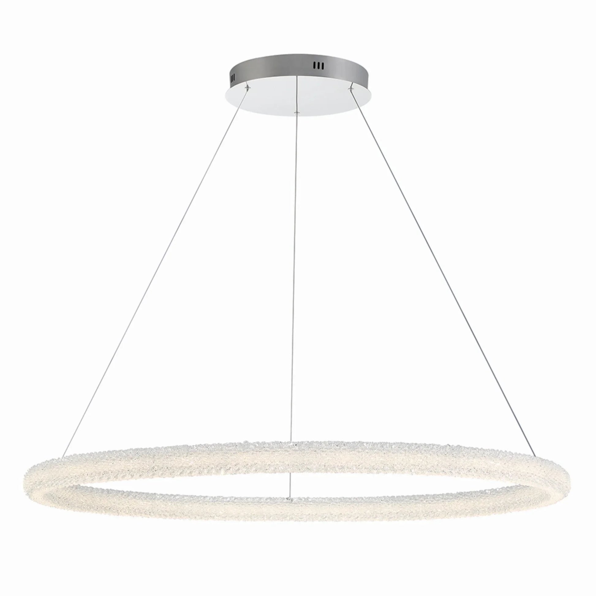Sassi 48" LED Chandelier, Chrome Finish with Crystals - Bees Lighting