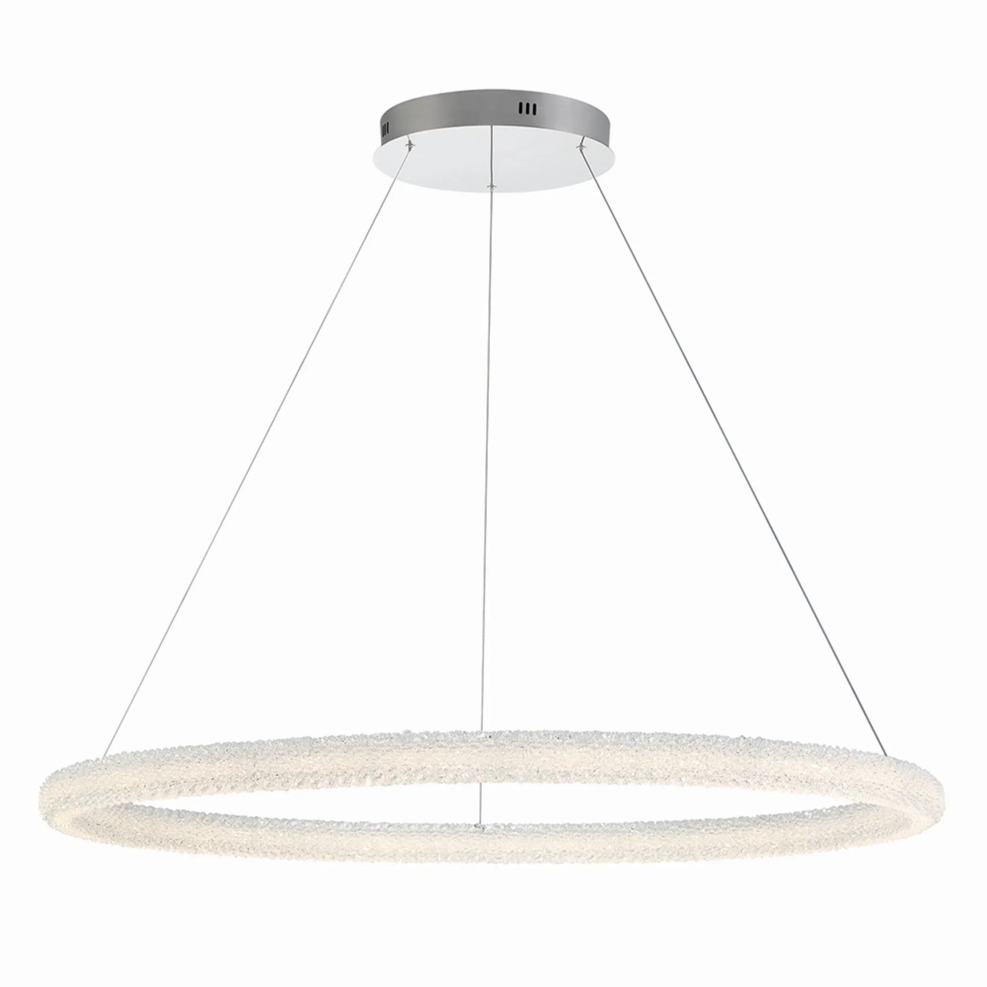 Sassi 48" LED Chandelier, Chrome Finish with Crystals - Bees Lighting