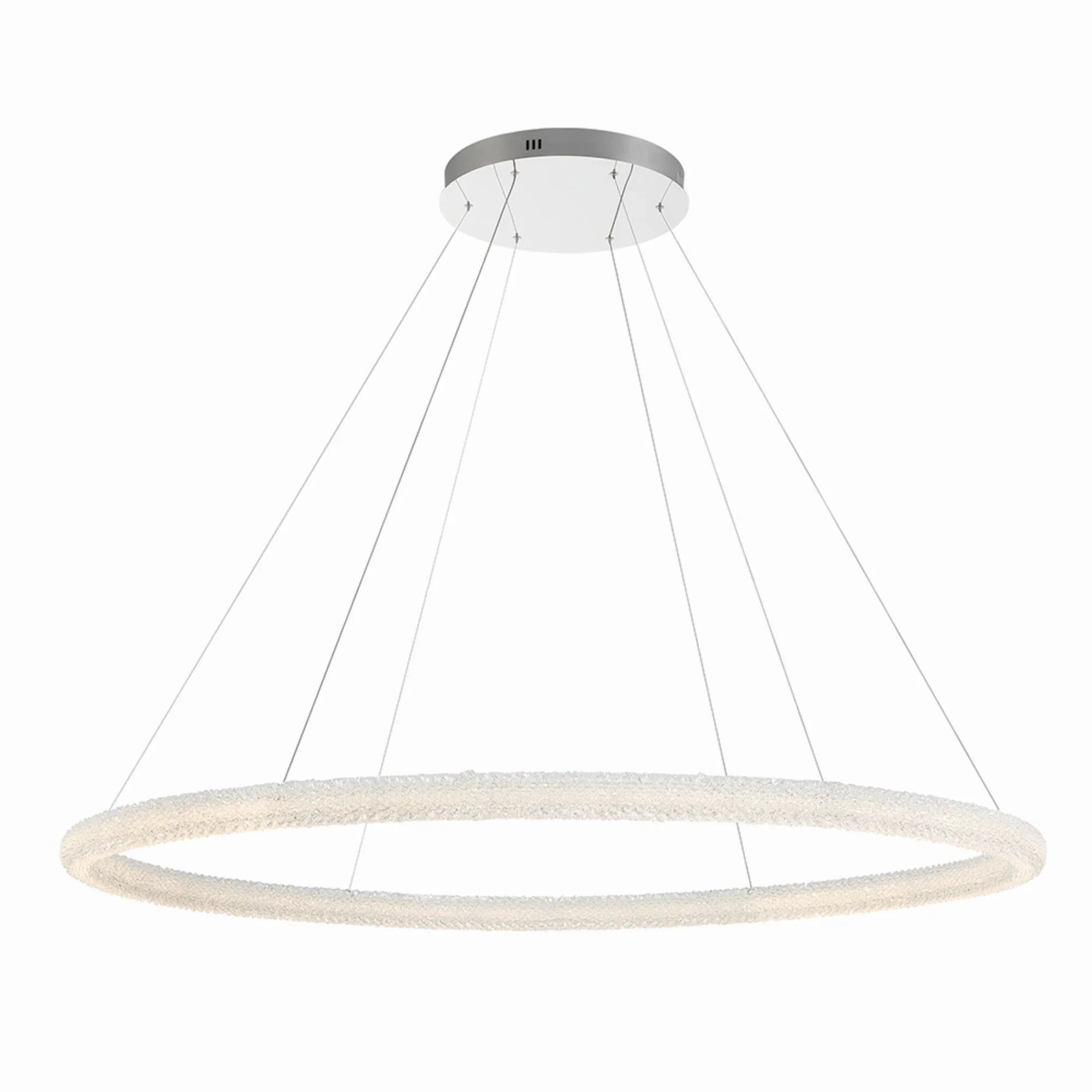 Sassi 60" LED Grand Chandelier, Chrome Finish with Crystals - Bees Lighting