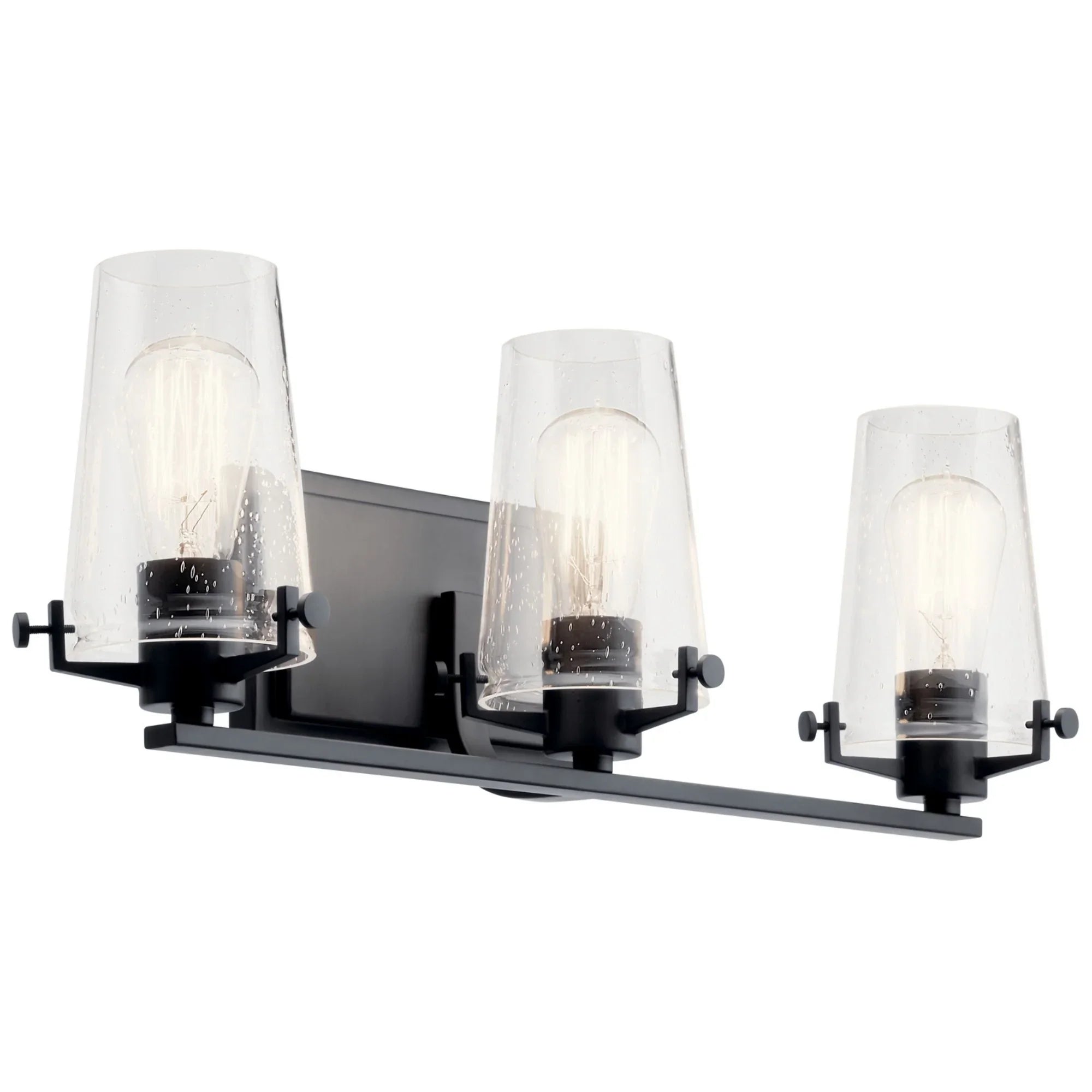 Alton 24" 3-Light Bath Vanity Light, Black Finish - Bees Lighting