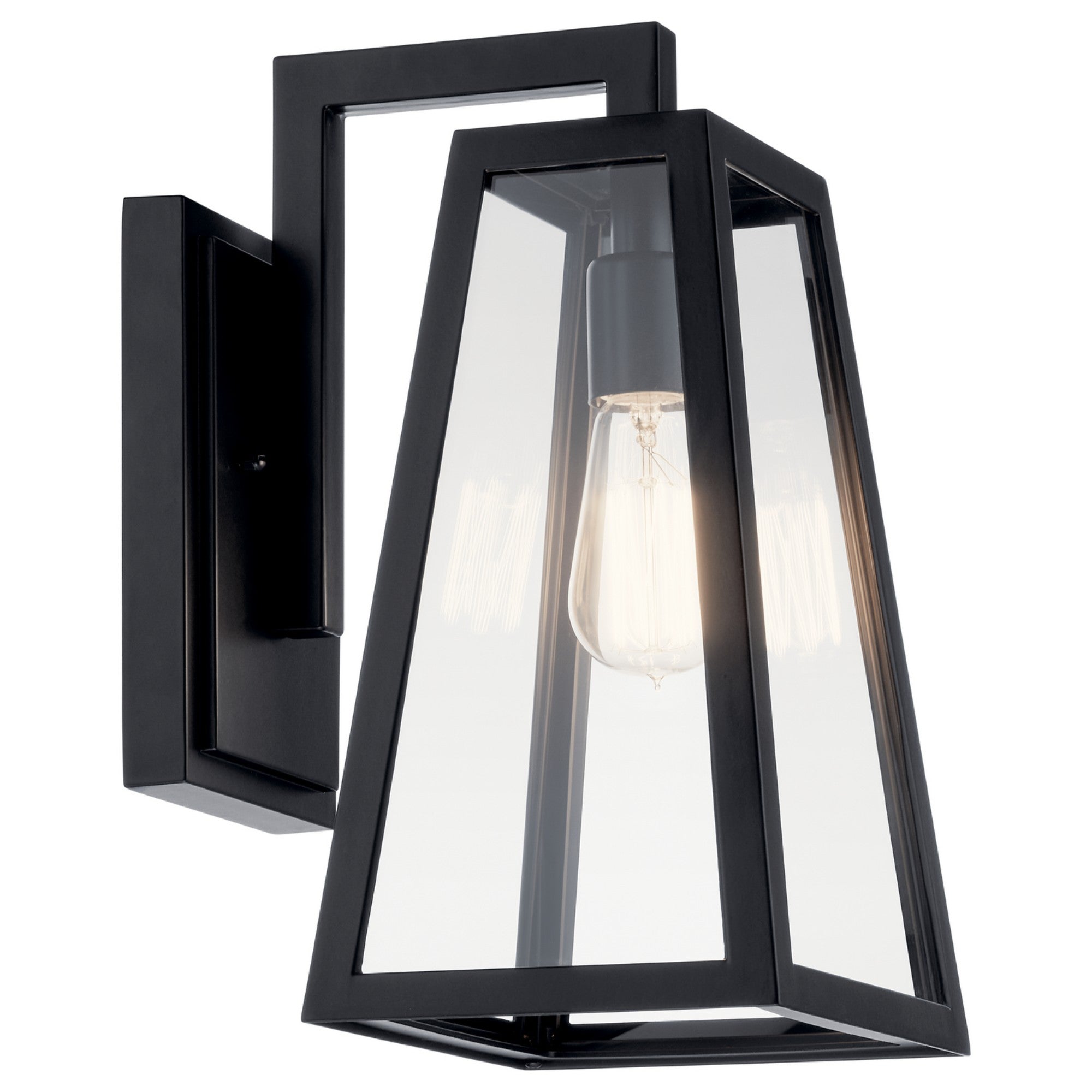 Delison 14 in. Outdoor Wall Sconce Black Finish