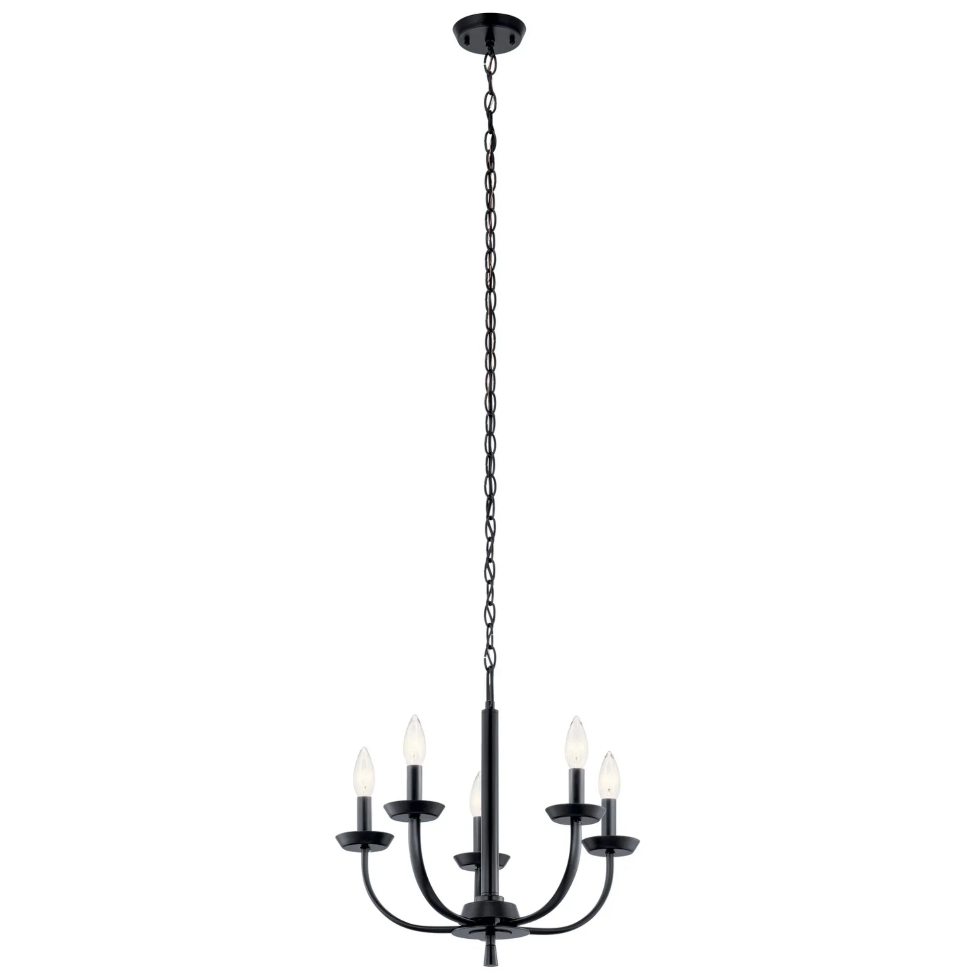 Kennewick 18" 5-Light Chandelier, Black Finish - Bees Lighting